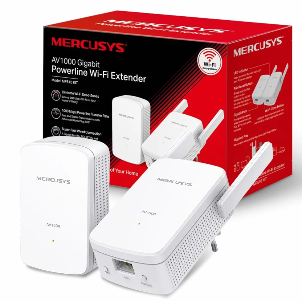 Mercusys MP510 KIT Powerline WLAN 1000 Mbit/s HomePlug AV2 300 Mbit/s Wi-Fi Gigabit