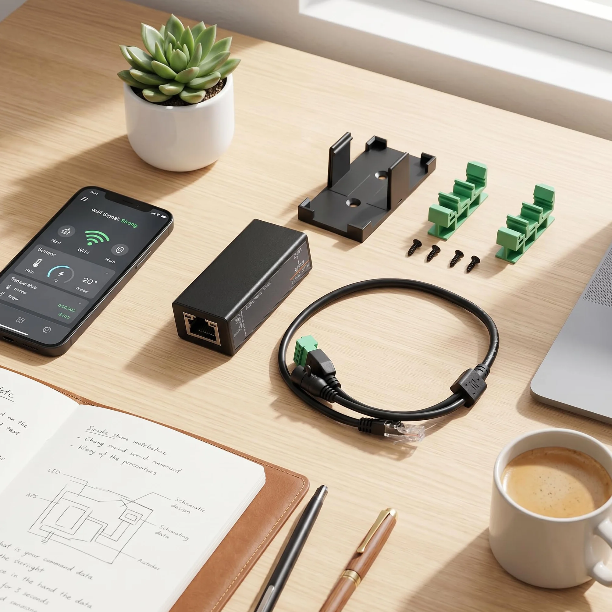 Module de Communication Sans Fil RJ45 Serveur Série vers WiFi pour Automatisation Industrielle
