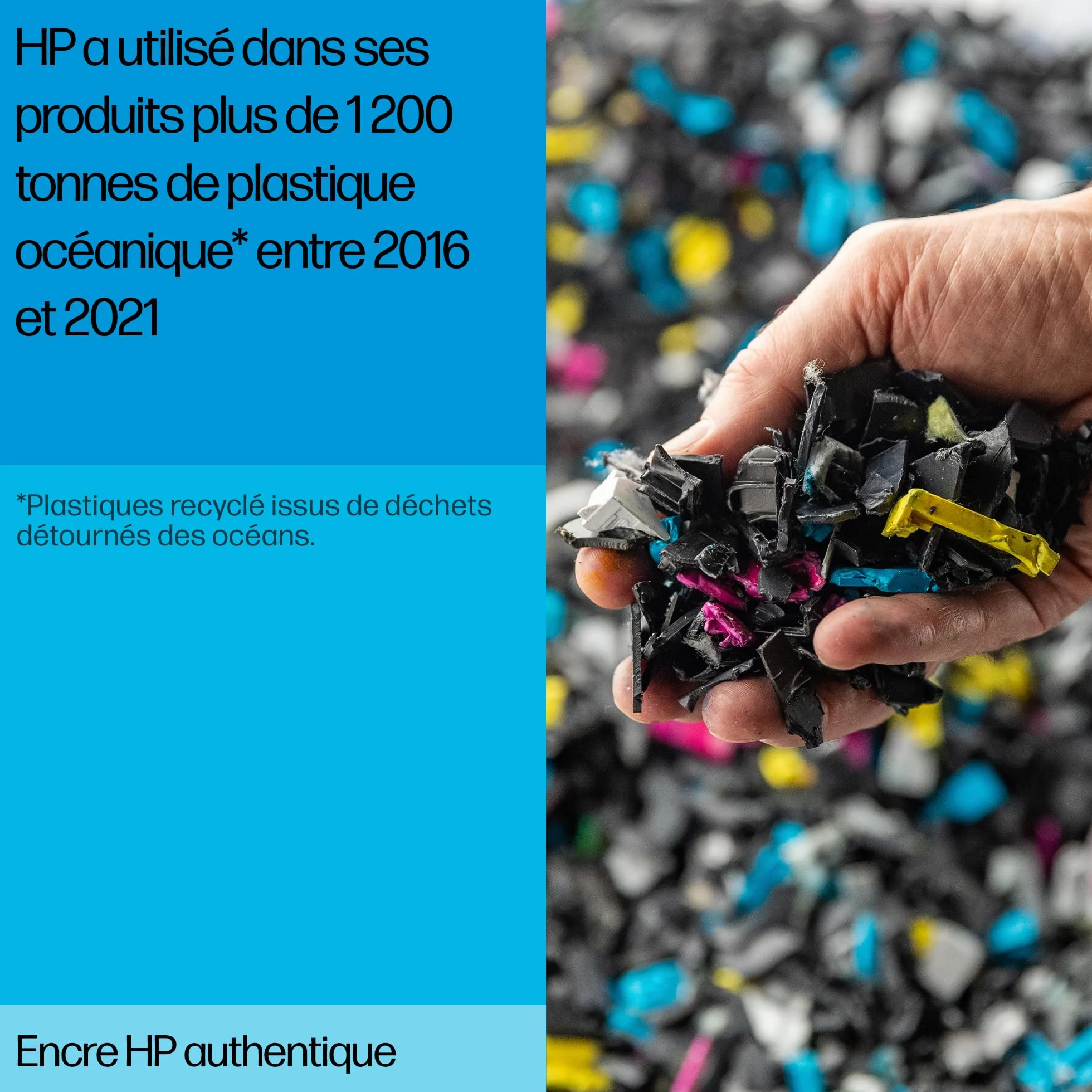 HP 302 Cartouches d'Encre Originales, Pack de 2, Noir, Cyan, Jaune, Magenta, Compatible DeskJet 1110/2100/3600, ENVY 4500, OfficeJet 3800/4600/5200