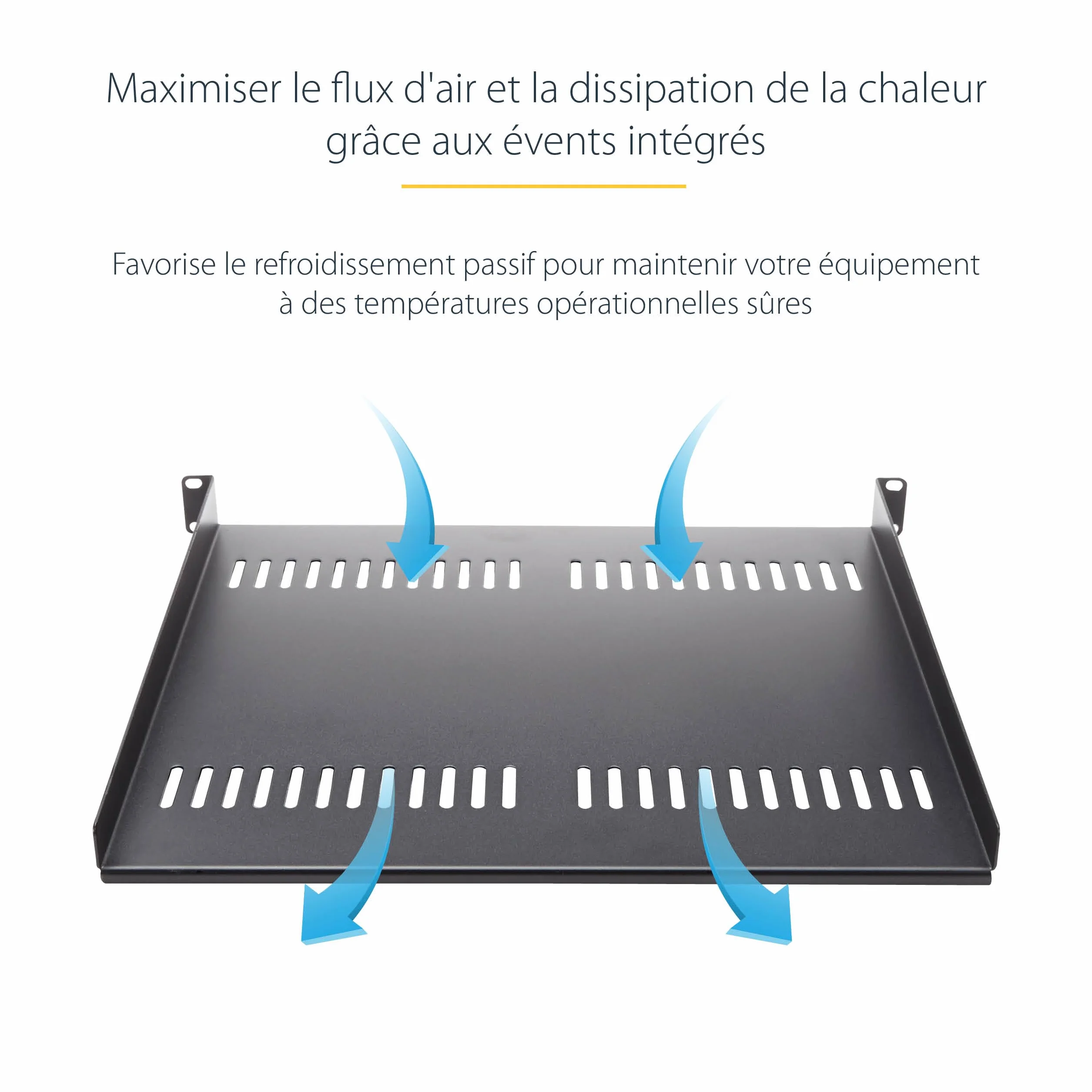 StarTech.com Étagère Rack Serveur 1U Plateau Cantilever Universel Ventilé 19" 20kg 25cm