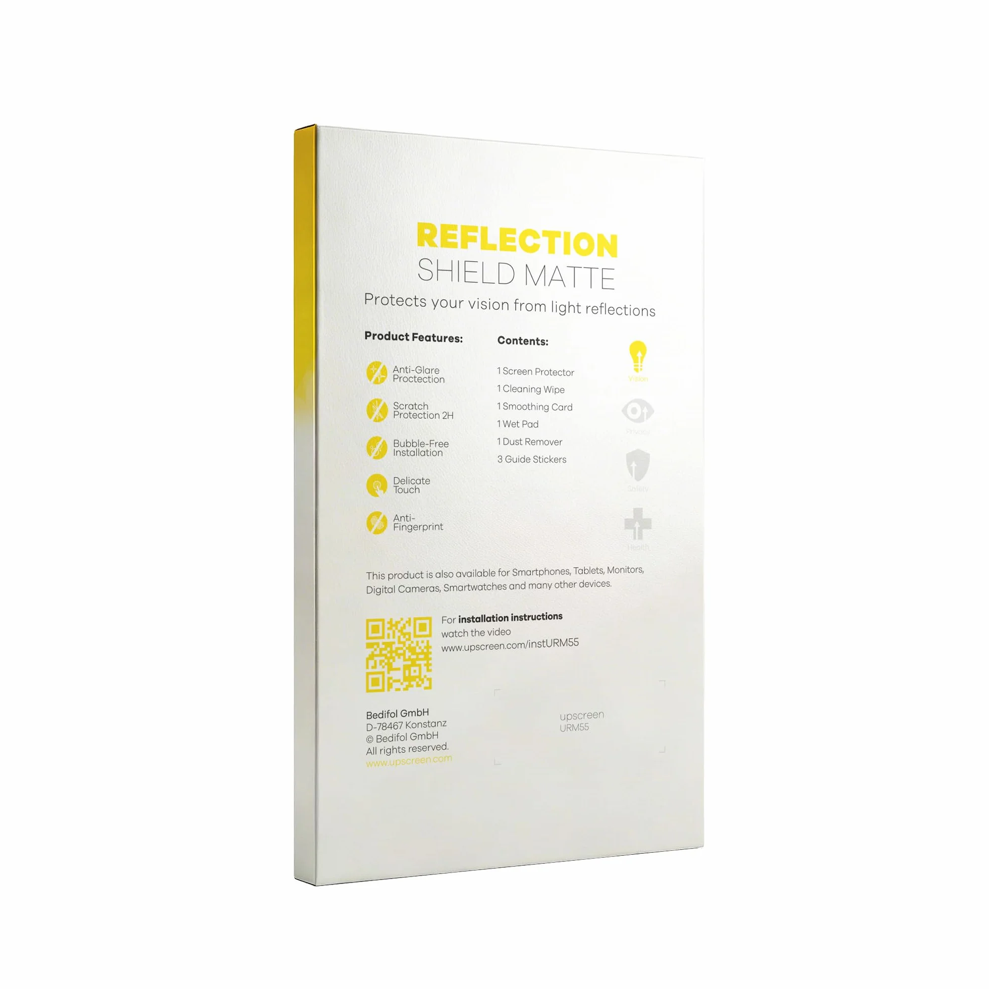 upscreen 24" Protection Ecran Anti-Reflet Film Mat 61 cm 532x299 mm 16:9