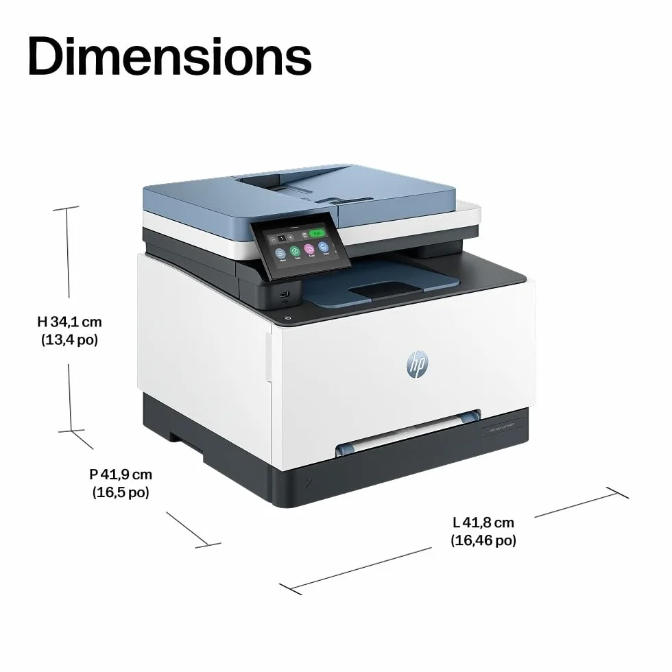 HP Color LaserJet Pro 3302fdw Imprimante Multifonction A4 Recto/Verso Automatique Couleur 25 ppm USB Wi-Fi Fax Copie ADF Bleue
