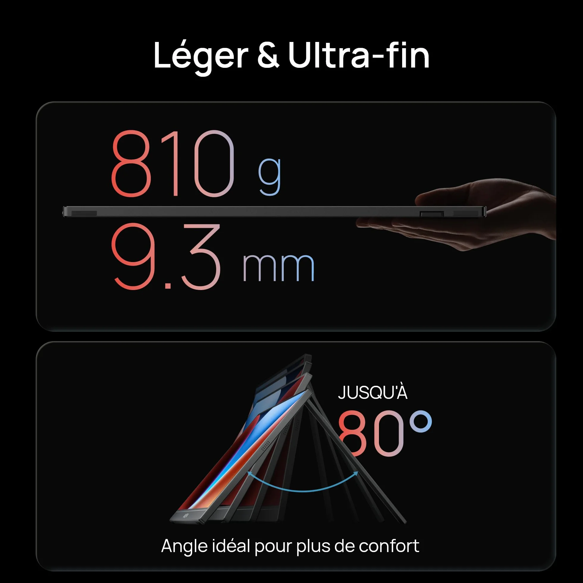 ARZOPA Écran Portable 16,1" 144 Hz 106% sRGB 1920×1080P FHD HDR Ultra Fin