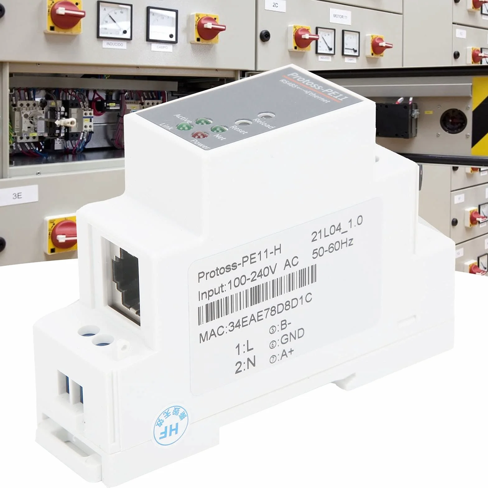 RS485 vers Serveur série Ethernet Montage sur Rail PE11-H Routeur 100-240VAC
