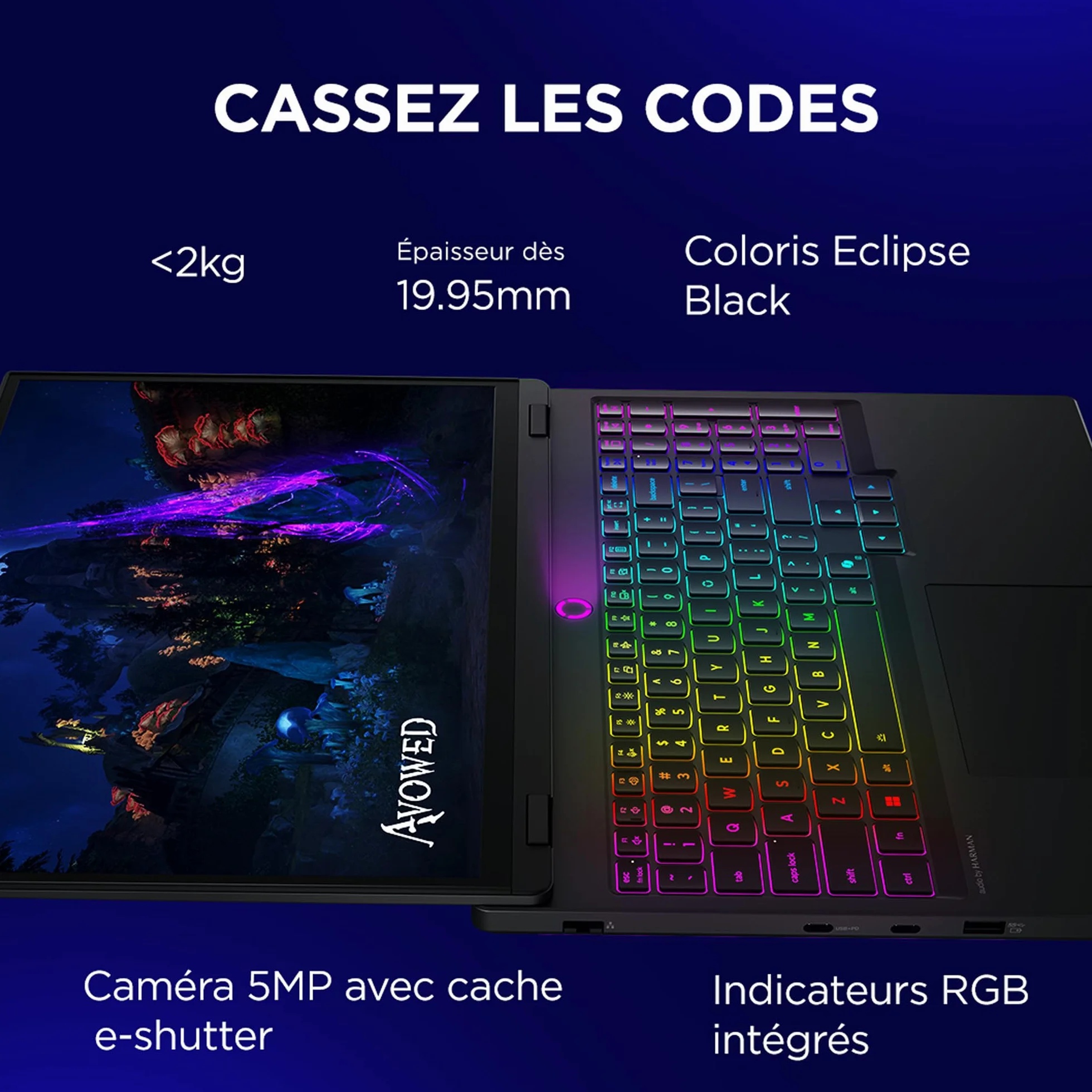 Lenovo Legion 5 15IRX10 Ordinateur Portable Gaming 15.1" OLED WQXGA 165Hz Intel Core i7-13650HX RAM 32Go SSD 1To NVIDIA RTX 5070 8GB Windows 11 Clavier AZERTY Français