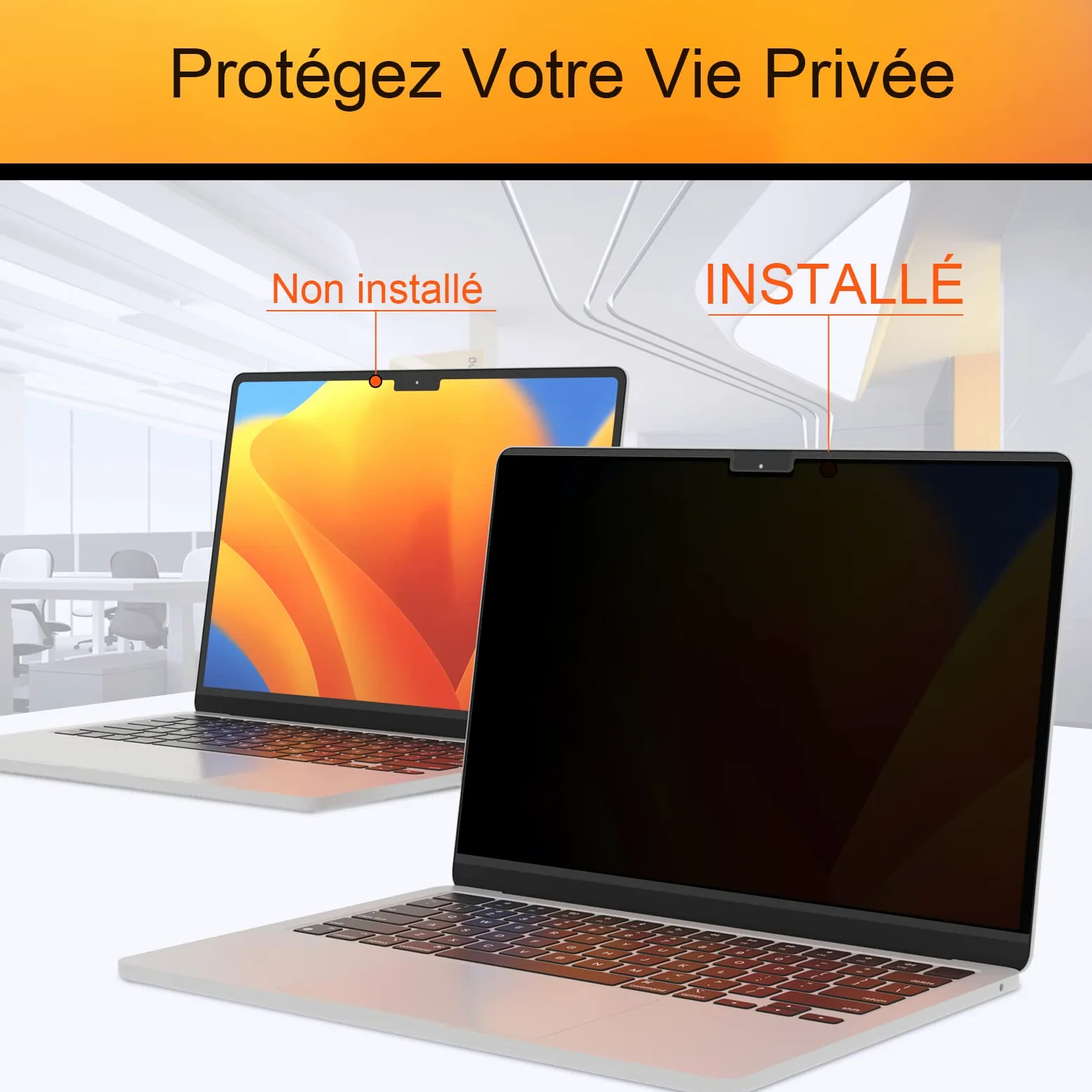 Magnétique Filtre de Confidentialité pour MacBook Pro 14 Pouces 2021-2026 M1-M5 Anti-Espion Bleu-Lumière Amovible