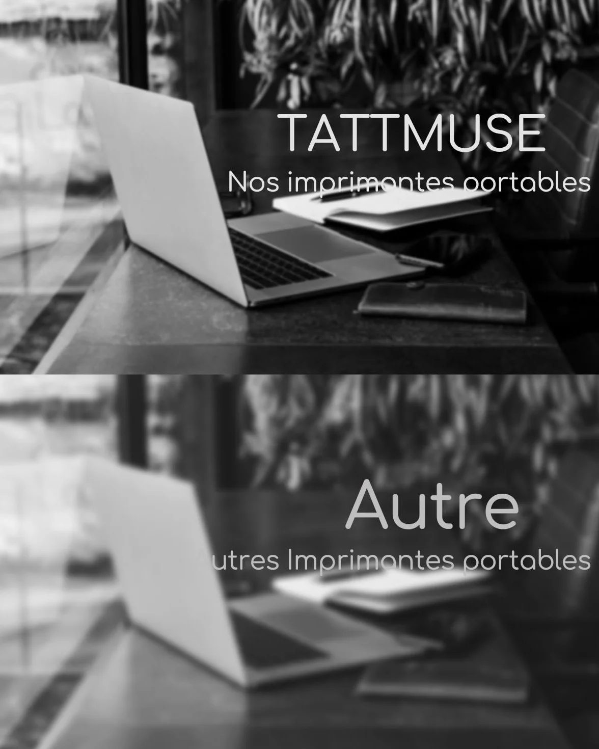 Imprimante Thermique Portable A4 sans Encre Bluetooth sans Fil Compatible iOS Android Mini Imprimante Papier Thermique 216/210/110/80/53mm Noir