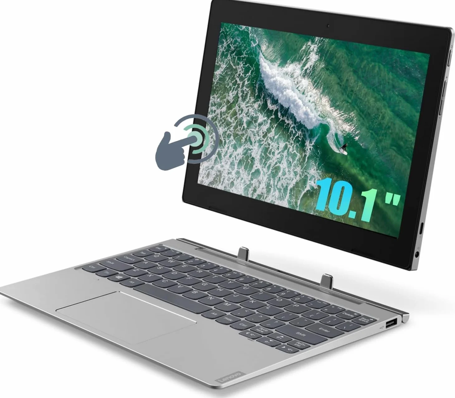 Lenovo IdeaPad D330-10IGM Portable 2 en 1 Écran Tactile Clavier Intel Celeron N4000 64 Go SSD 4 Go RAM 10,1" Windows 11 Pro Rénové
