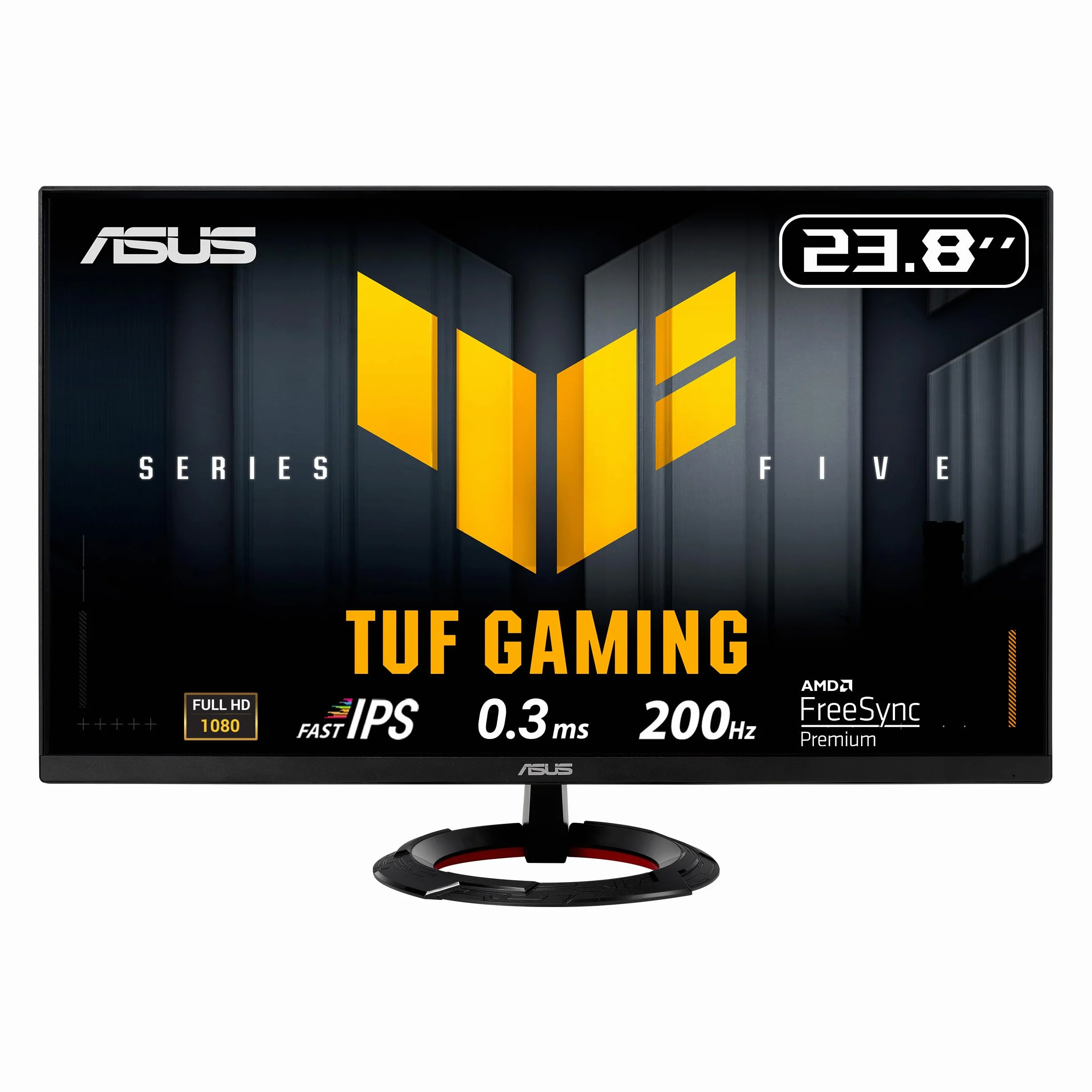 ASUS TUF Gaming Series 5 - VG249Q5R Gaming Moniteur – 23,8 Pouces, Full HD (1920 x 1080), 200 Hz, Fast IPS, 0,3 ms, Haut-Parleur stéréo, DisplayWidget Center, AI Visual