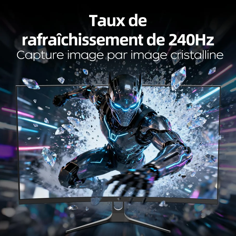 KTC Écran PC Gamer 32 Pouces Incurvé 240Hz FHD 1ms VA 1500R HDR10 AMD FreeSync H32C5
