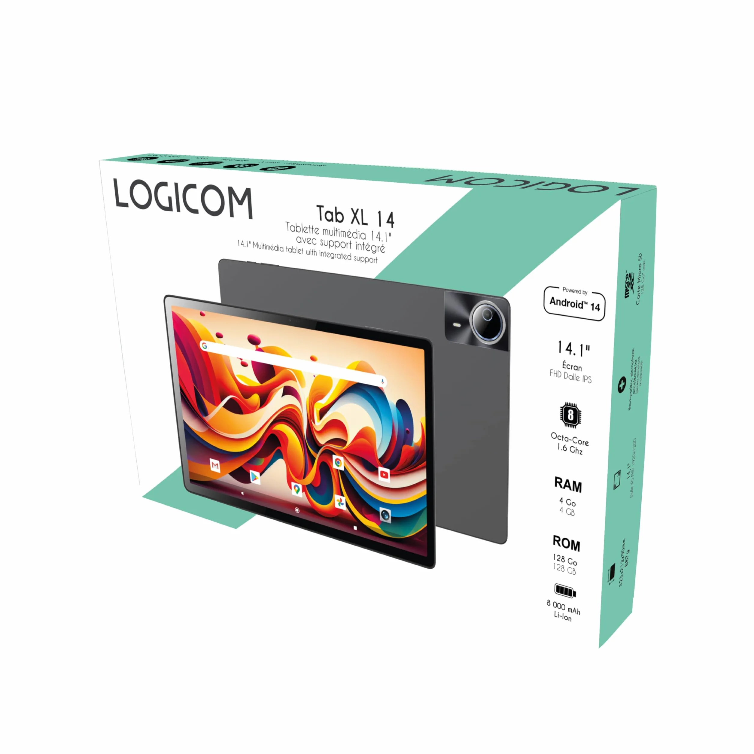 Logicom Tab XXL 14 Tablette 14" Android 15 Octa-Core 1.6Ghz 128Go