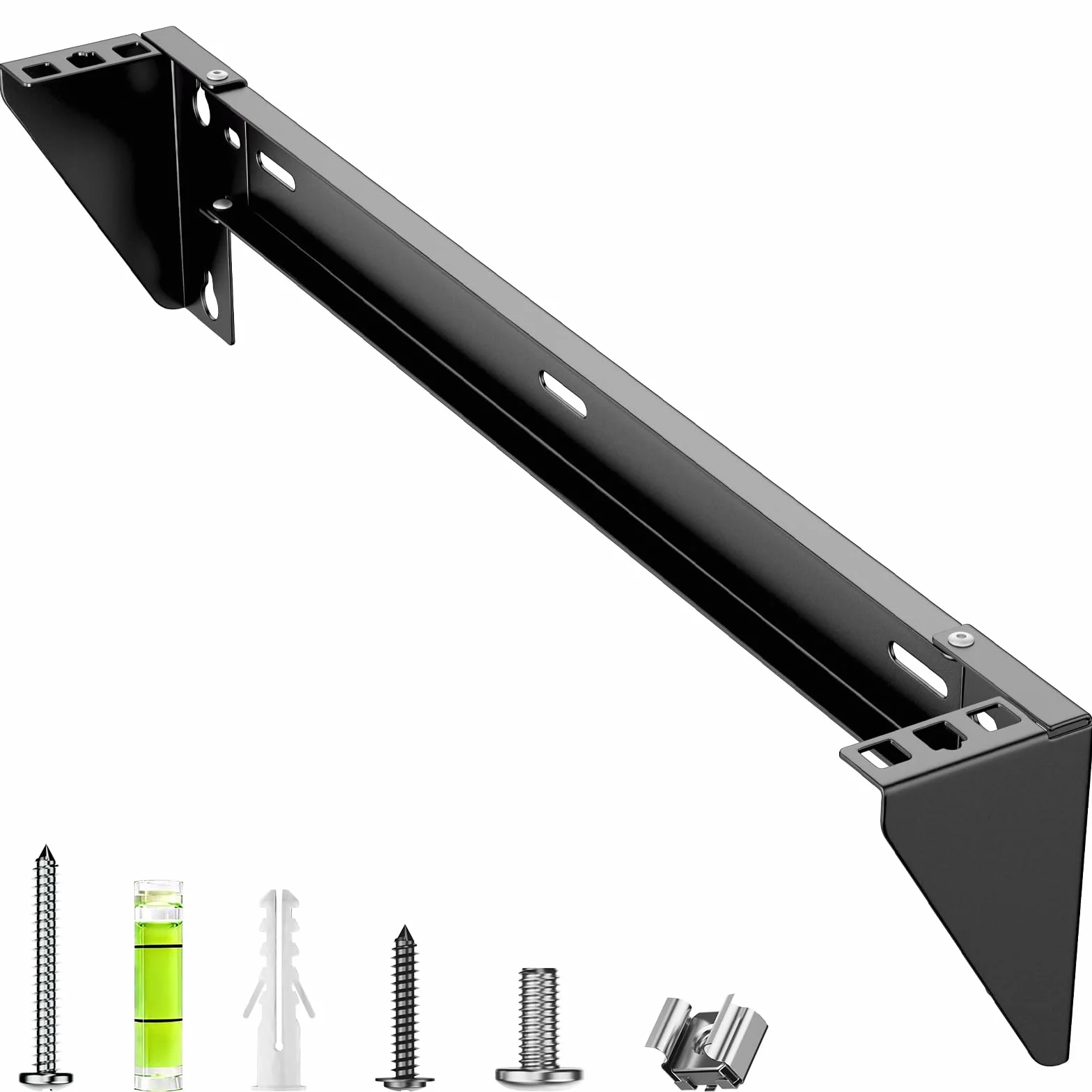 Support Rack Mural 1U 19 Pouces Acier pour Serveur Switch Réseau Panneau de Brassage Charge 55 kg Kit Montage Inclus