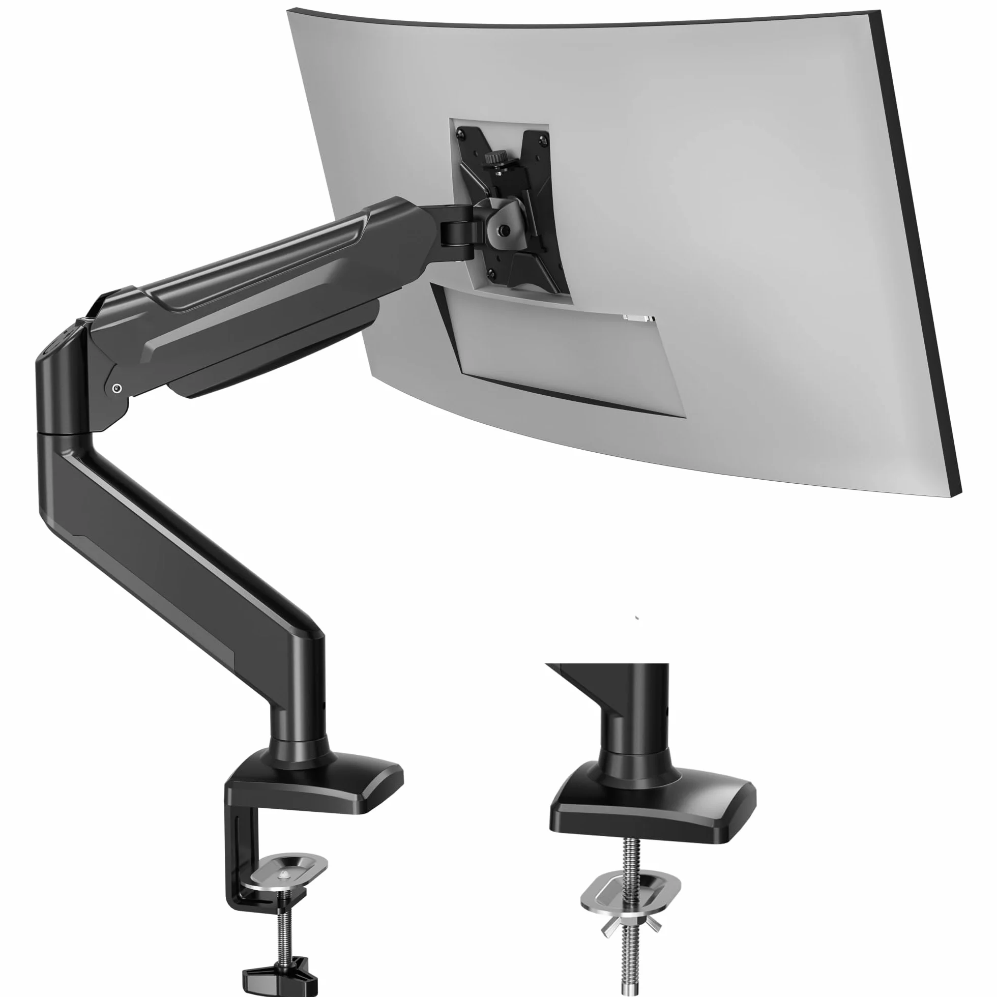 BONTEC Bras Articulé à Ressort à Gaz pour Moniteur 13-32 Pouces, Capacité 3-9kg, Rotation 360°, VESA 75/100mm