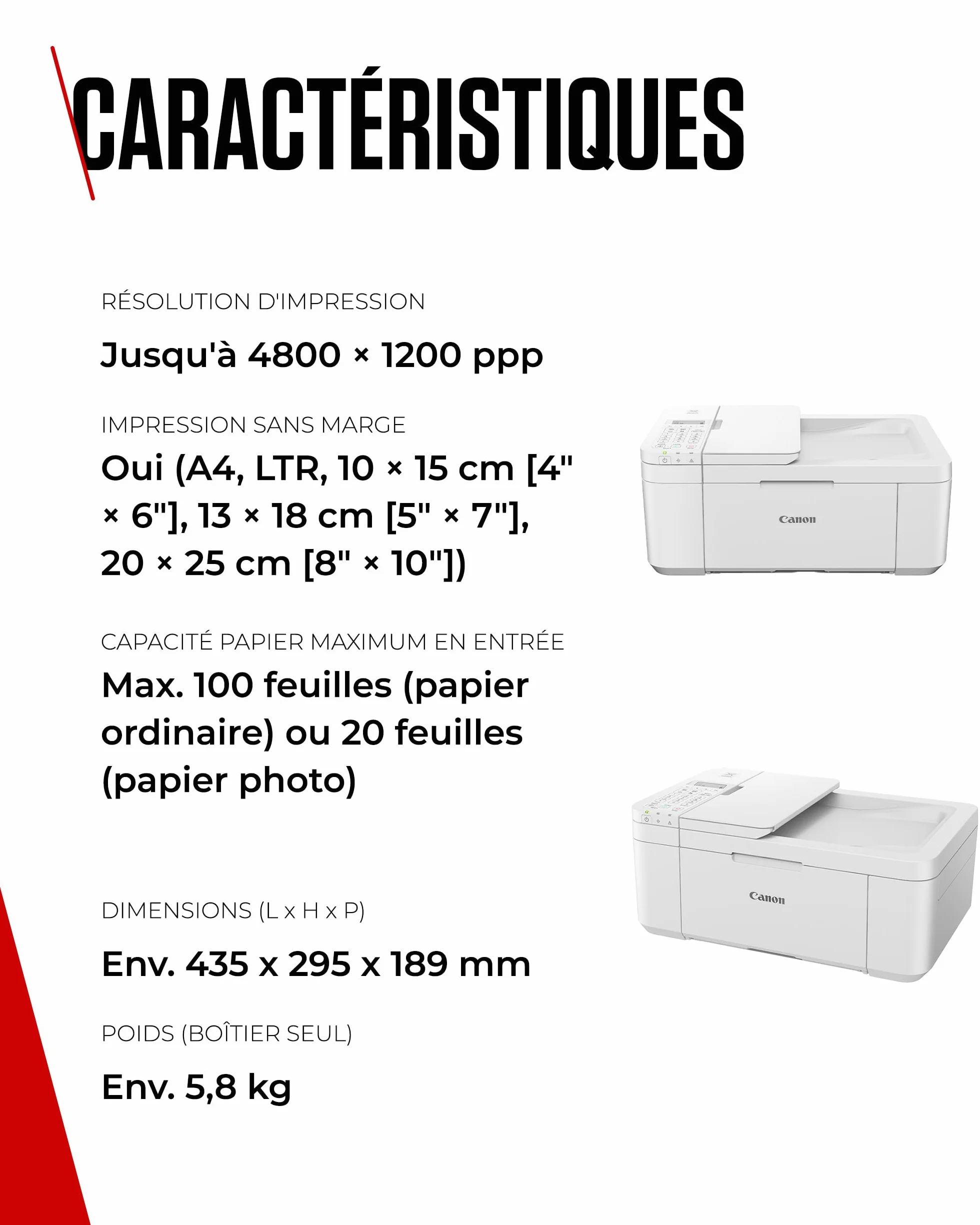 Canon PIXMA TR4750i Imprimante Couleur 4-en-1 WiFi Recto-Verso, CAD 20 Feuilles, Compatible PIXMA Print Plan