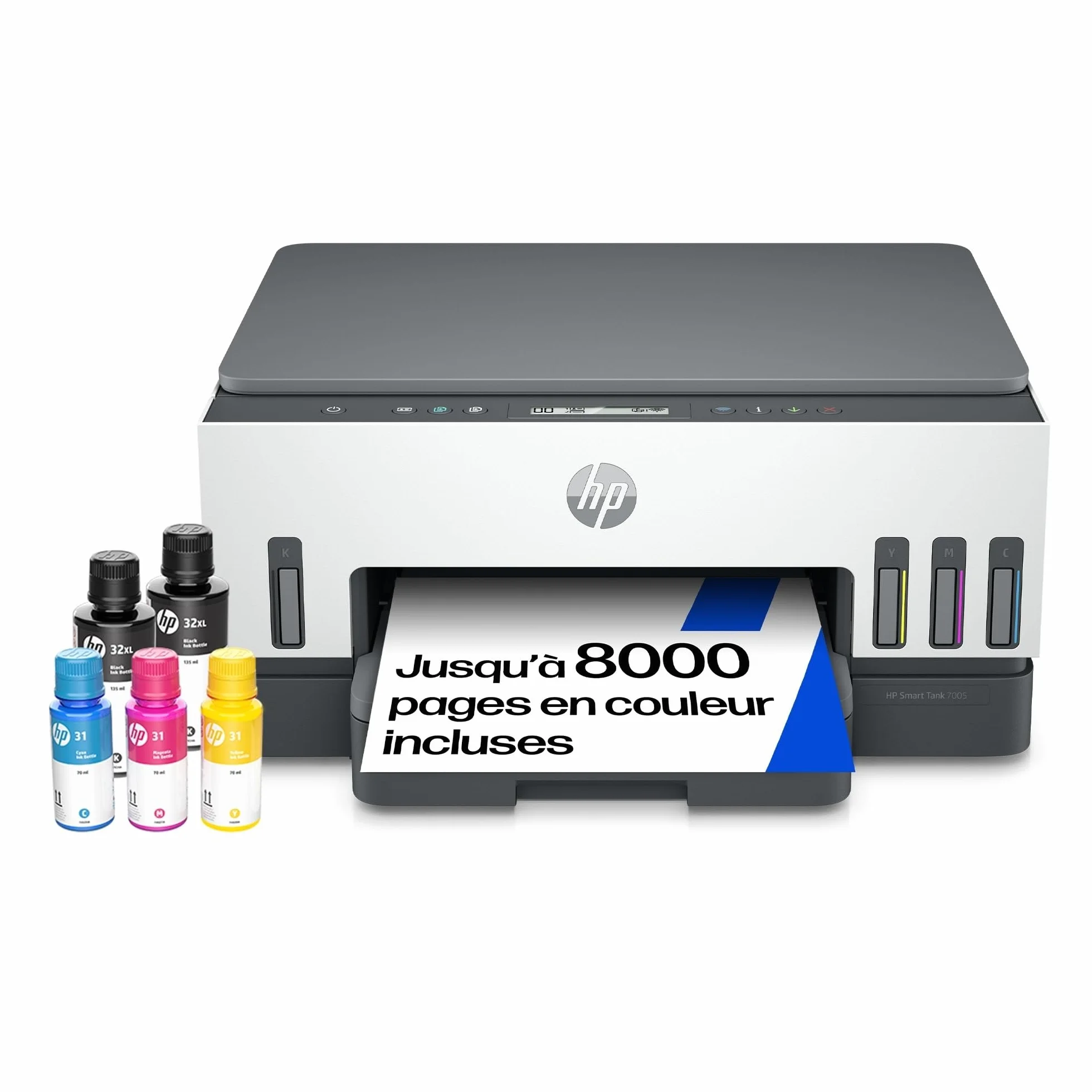 HP Smart Tank 7005 Imprimante Multifonction Couleur Réservoir Haute Capacité Recto-Verso Wi-Fi Blanche