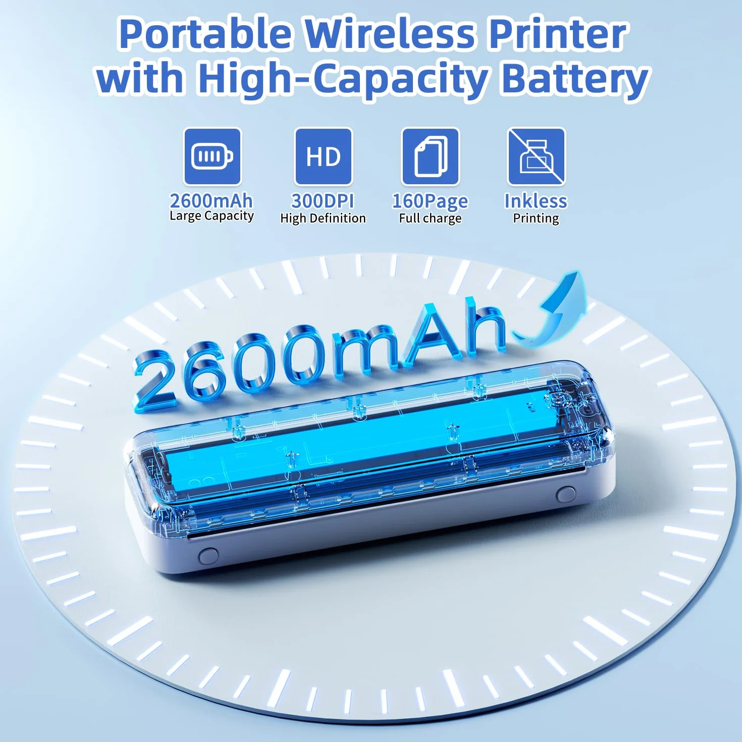 Phomemo M834 Imprimante Thermique A4 Portable sans Encre Bluetooth 300DPI