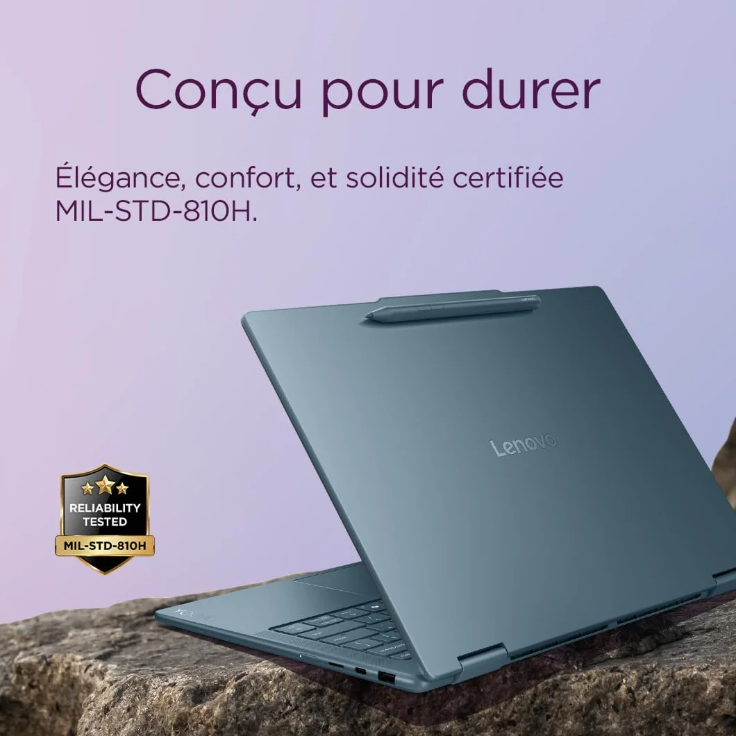 Lenovo Yoga 7 2-in-1 14AKP10 Ordinateur Portable 14" OLED AMD Ryzen AI 5 340 RAM 16Go SSD 512Go AMD Radeon 840M Windows 11 Home Clavier AZERTY Tidal Teal