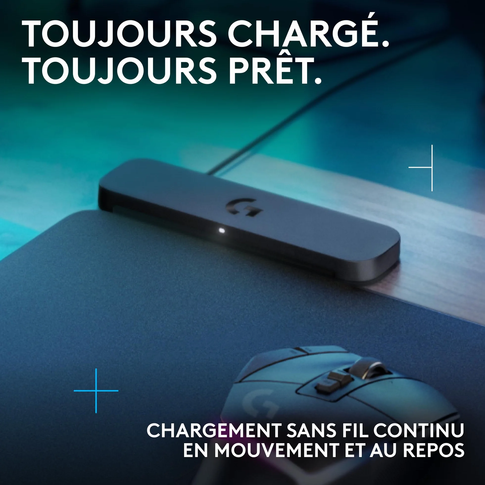 Logitech G POWERPLAY 2, Tapis de Souris de Charge sans Fil pour Souris Gaming, 34,5 x 28,4 cm, Noir