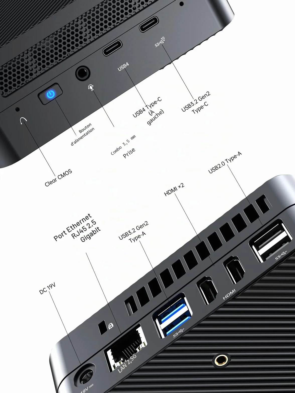 MINIS FORUM Venus Series UM773 Lite Mini PC AMD Ryzen 7 7735HS 32 Go DDR5 1 To SSD PCIe4.0 AMD Radeon 680M
