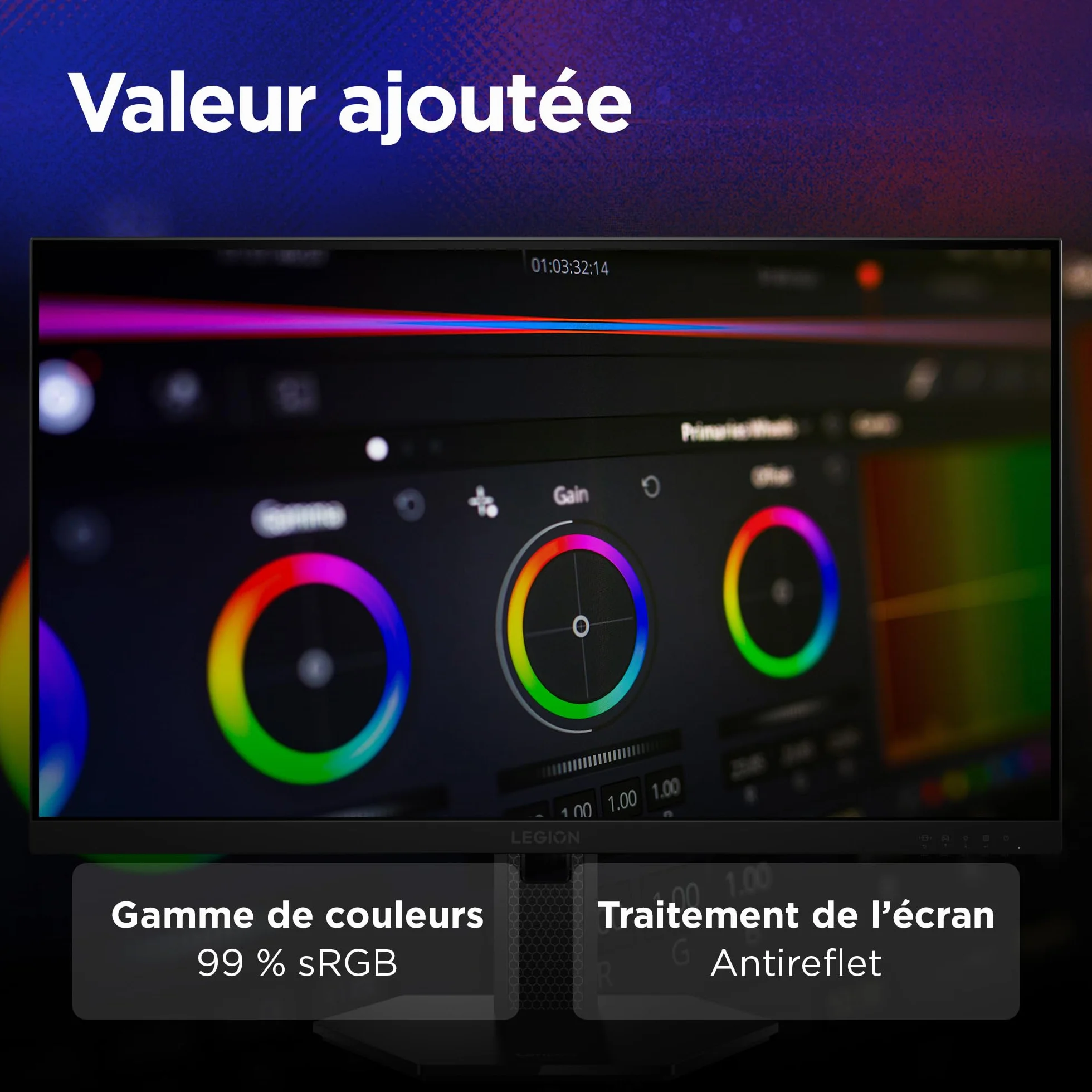 Lenovo Legion 27-10 Écran Gaming 27'' FHD IPS 240Hz 0.5ms 2X HDMI 2.1 DP 1.4 AMD FreeSync Premium Noir