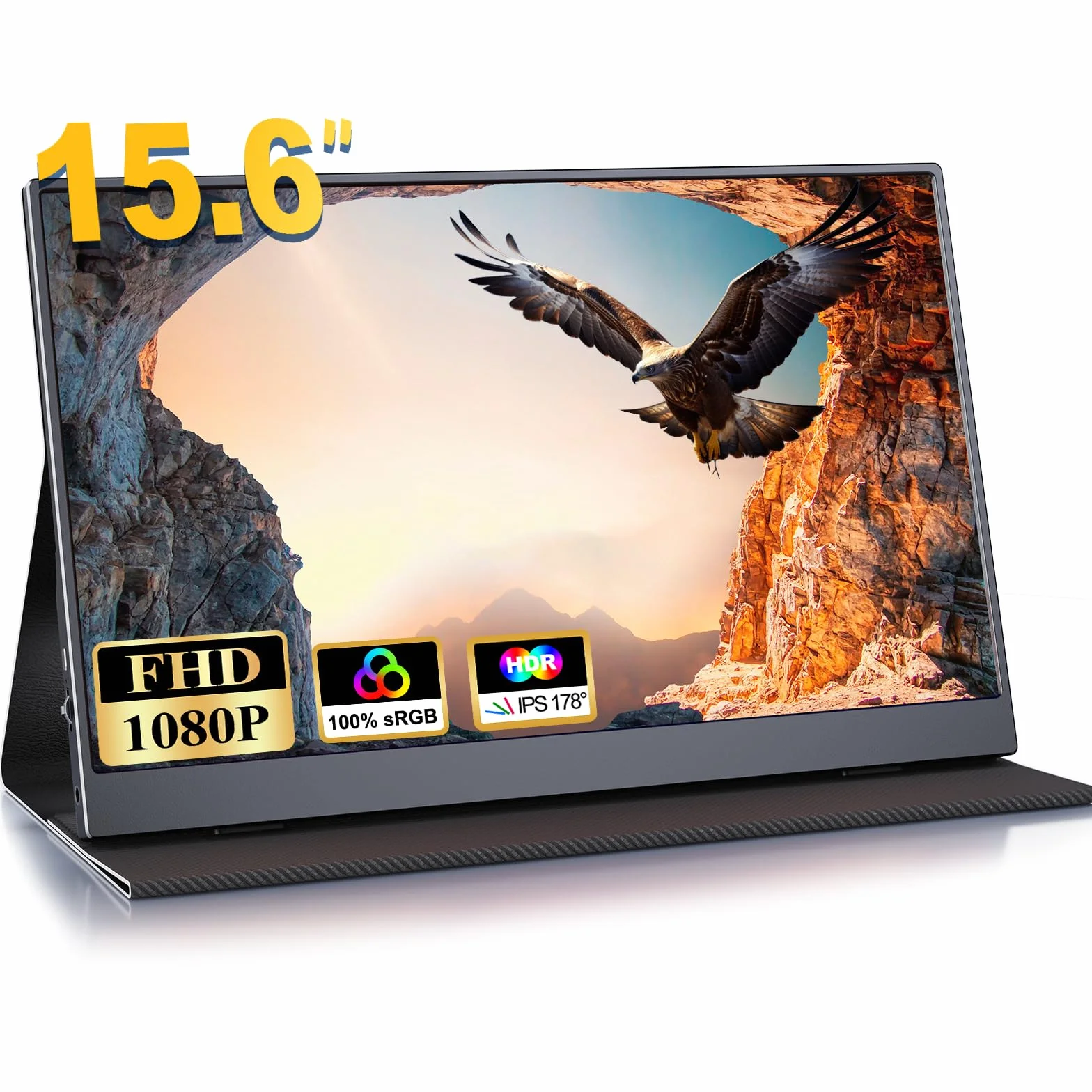 COOLHOOD Moniteur Portable 15,6 Pouces IPS 100% SRGB 1080P FHD USB C/Mini HDMI pour Téléphone Laptop PC PS5