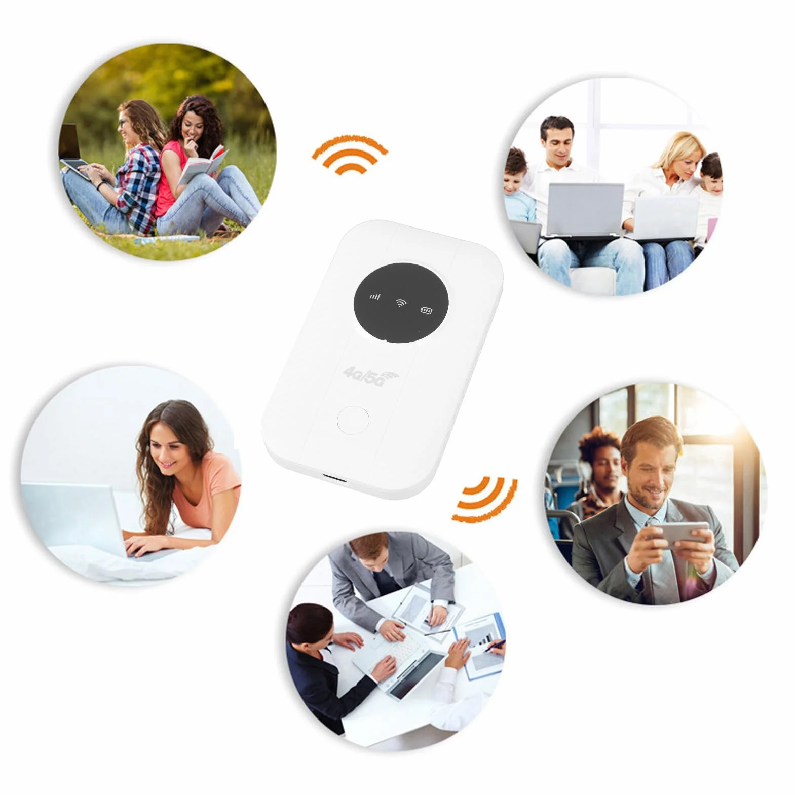 Routeur 4G 5G Mobile WiFi 300Mbps avec Emplacement Carte SIM Partage 10 Appareils Portable Voyage