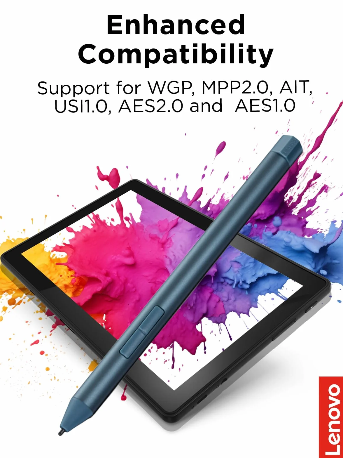 Lenovo Stylo numérique 3 pour Ordinateurs Portables, Reconnaissance d'inclinaison, Bleu Sarcelle
