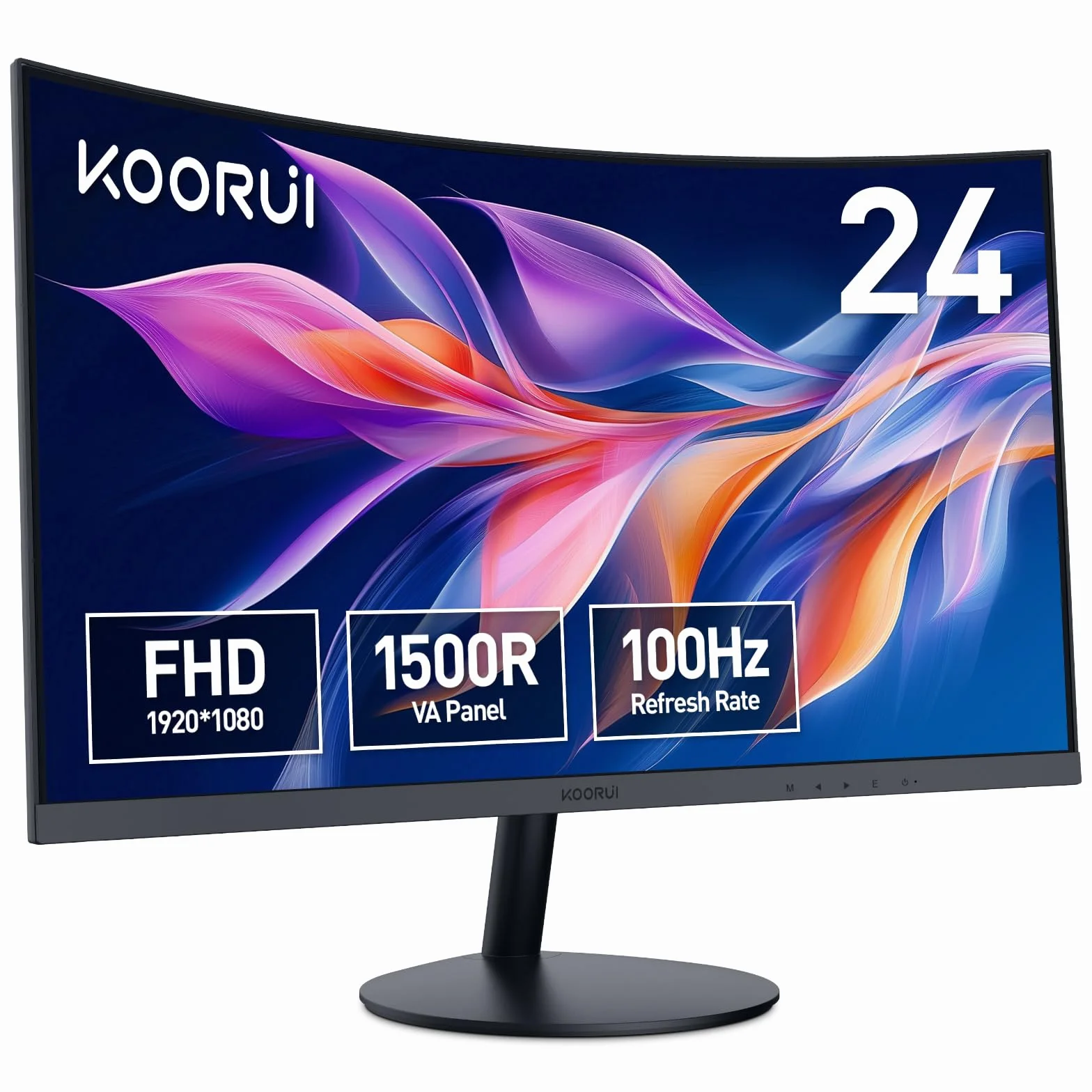 KOORUI Écran PC Incurvé 23.6 Pouces VA FHD 1500R 100Hz HDMI VGA Noir