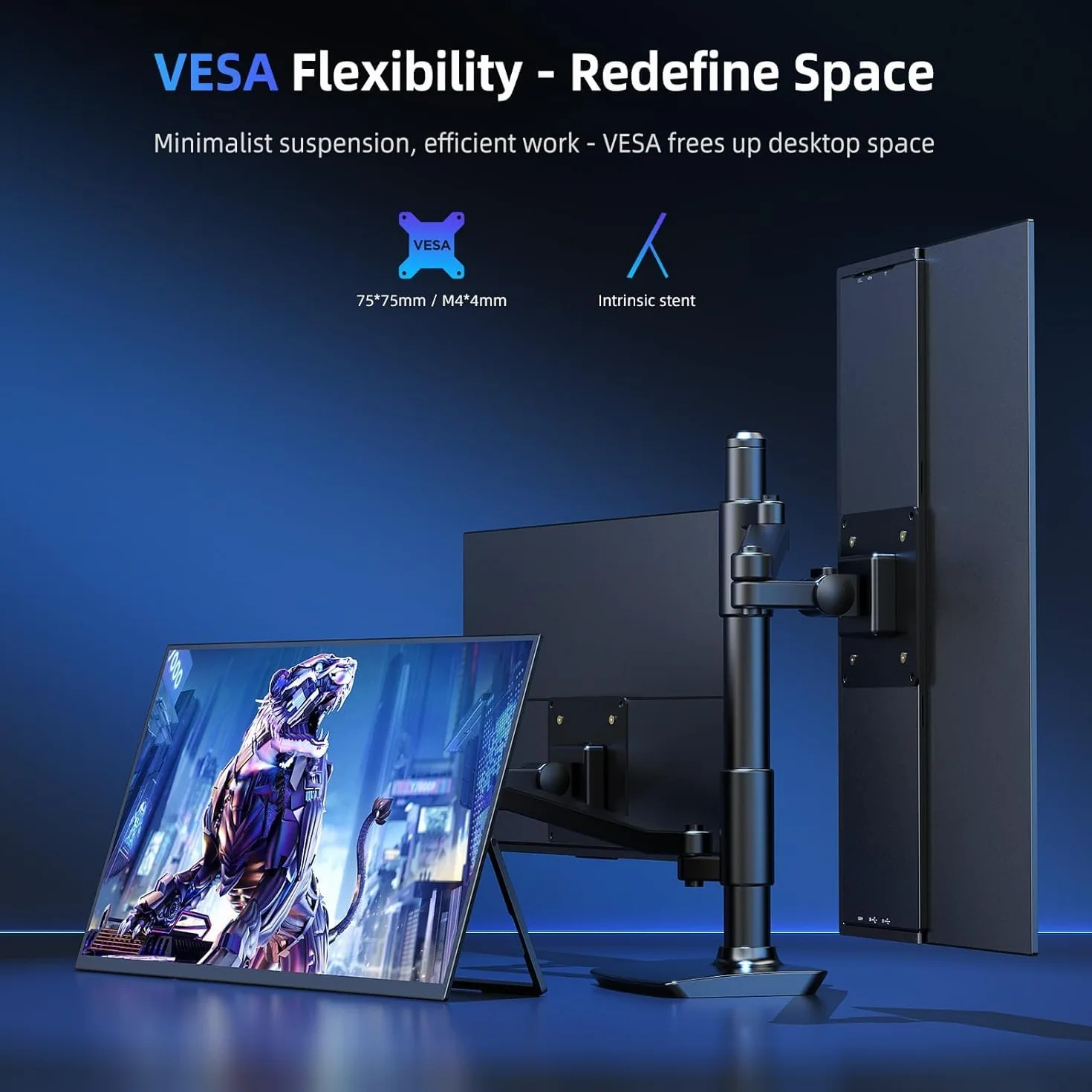 EVICIV Écran Portable 18,5 Pouces 120Hz 125% sRGB 1080P FHD FreeSync IPS Moniteur avec VESA & béquille