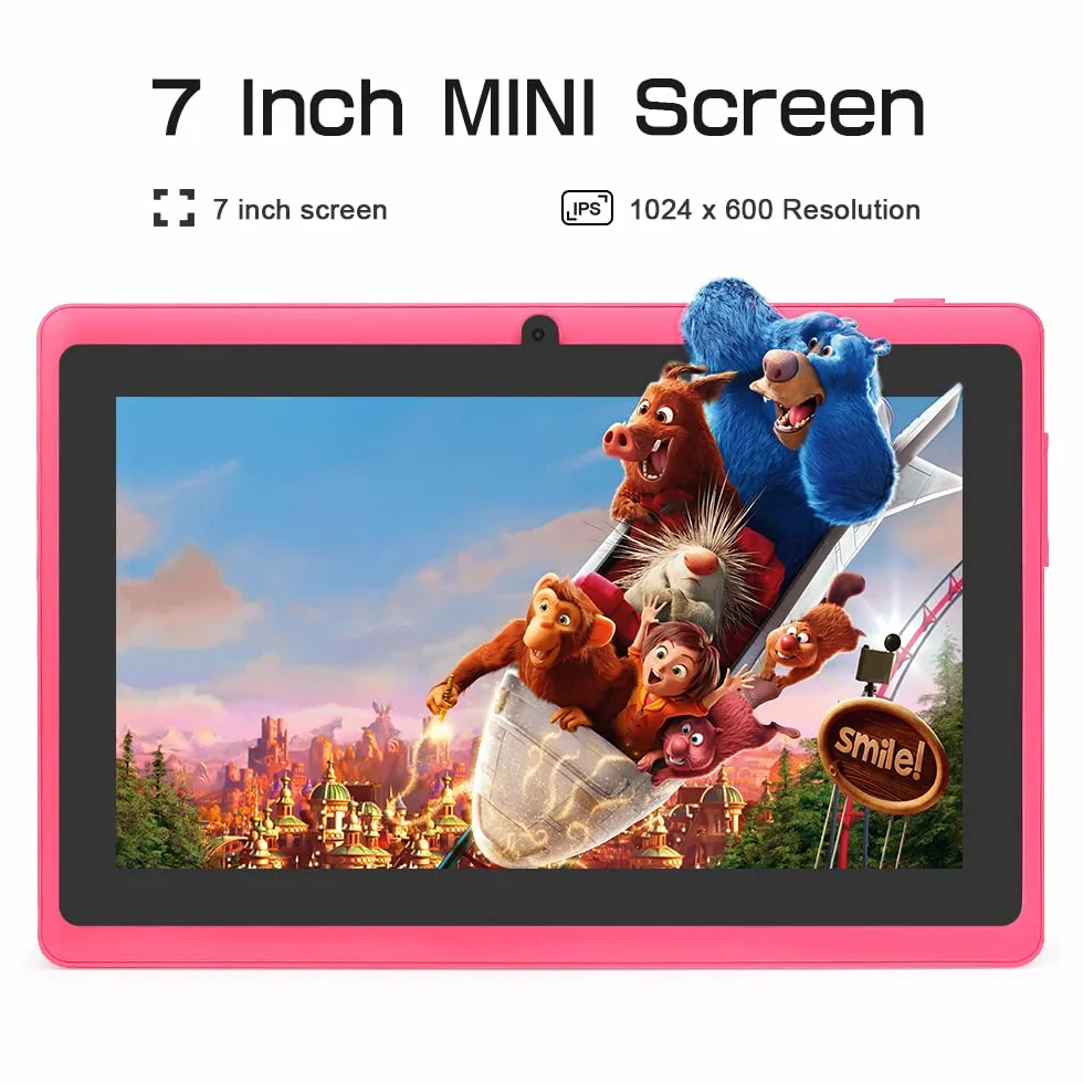 Tablette 7 Pouces Android 5.0 Quad Core 1Go RAM 8Go ROM Double Caméras WiFi Bluetooth Bleu Ciel