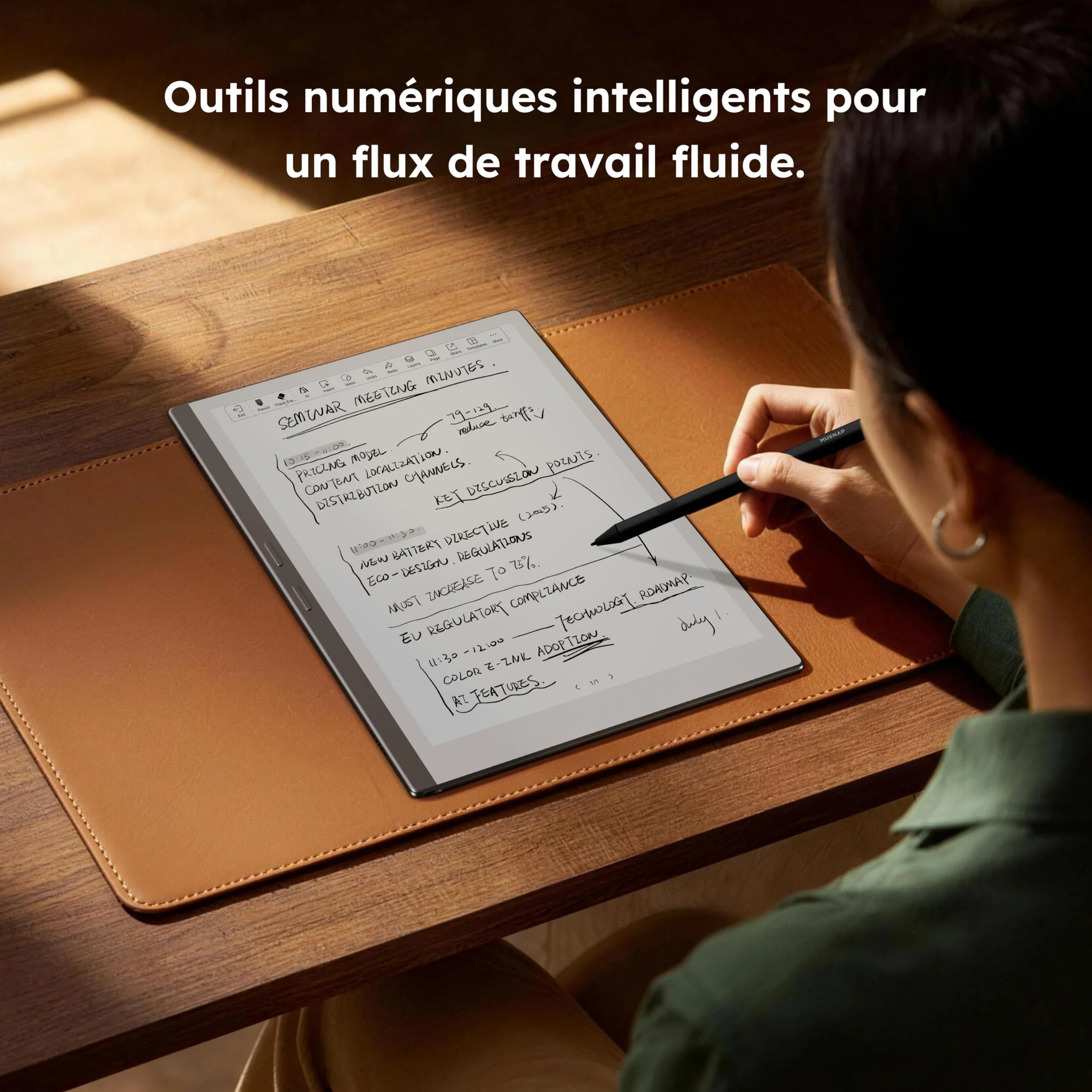Tablette E Ink 10,65" 8 Go 128 Go Ultra Mince écran Flexible ePaper Notebook Stylet 2 en 1 Lecteur Livres électroniques Longue durée