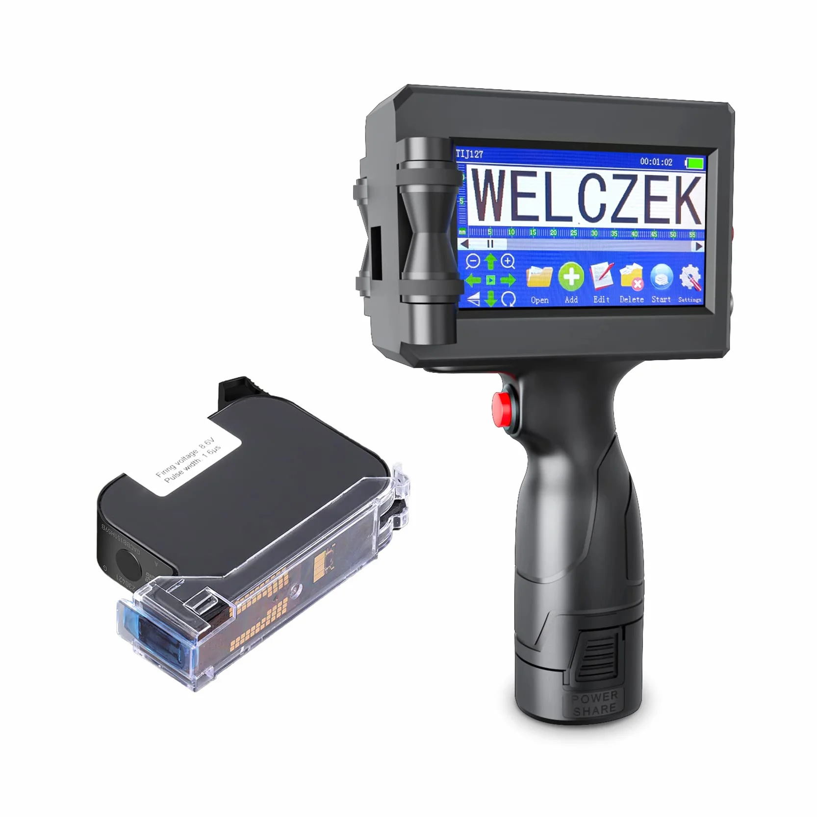 Imprimante à Jet d'encre Portable TIJ127 pour Code QR, Code-Barres, Date, Logo, Texte