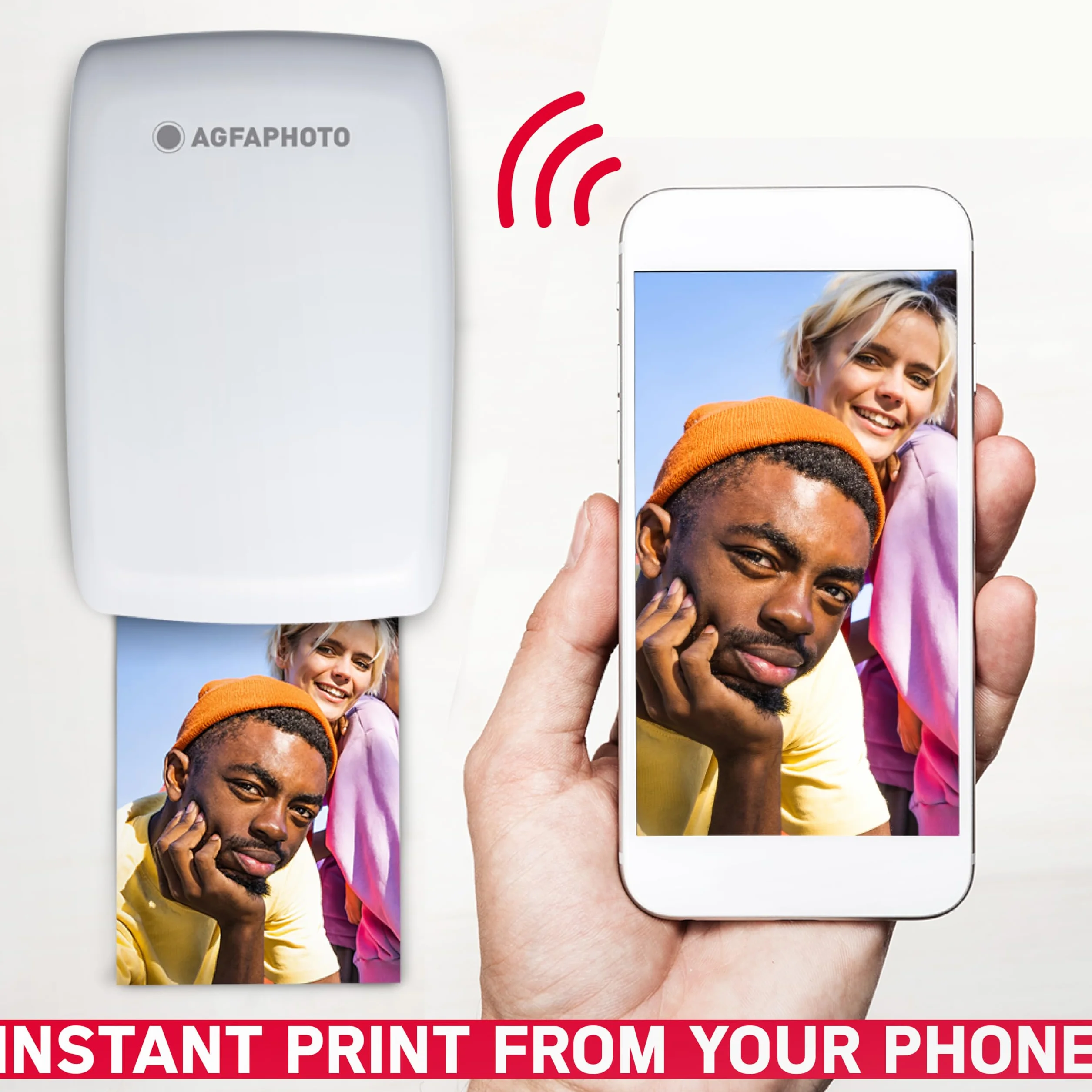 AgfaPhoto Mini P.2 Imprimante Portable Zink Photos Instantanées 5x7,6 cm Bluetooth Blanc
