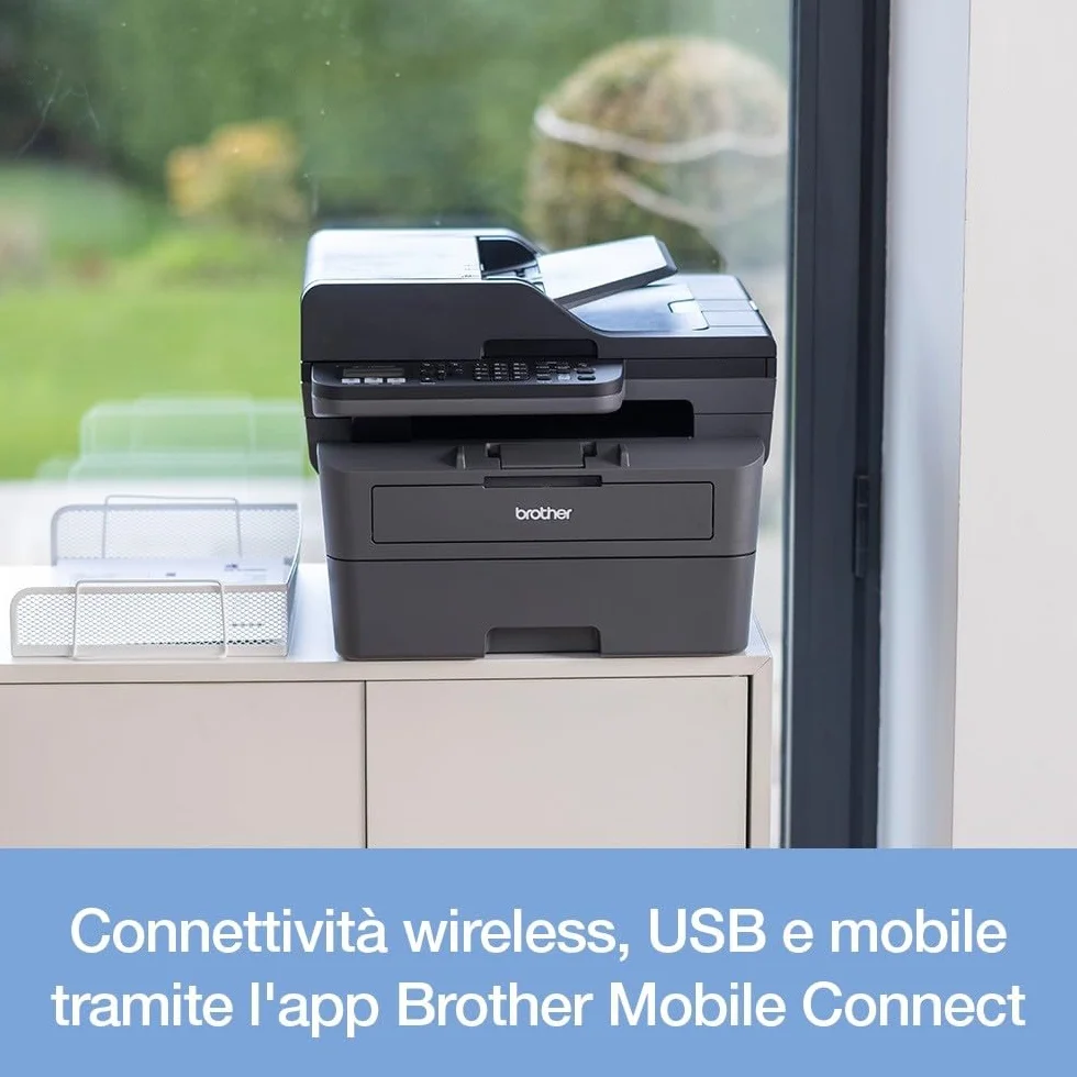 Brother MFC-L2835DW Imprimante Laser Multifonction 4 en 1 Noir et Blanc WiFi Ethernet EcoPro