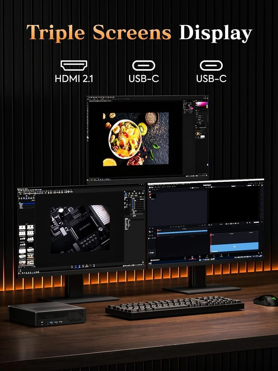 MINIS FORUM MS-A2 Mini PC, AMD Ryzen 9 9955HX, 32 Go DDR5, SSD 1 To, PCIe x16, HDMI, 2× USB-C 8K 60 Hz, 2× SFP+ 10G, 2× LAN 2,5 GbE, 3× SSD M.2