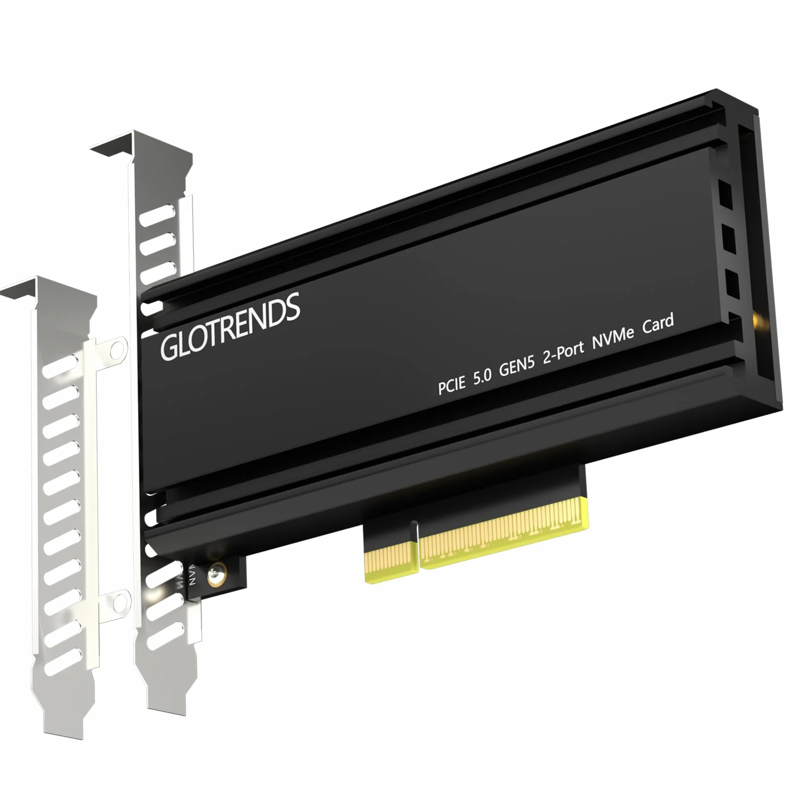 GLOTRENDS PA52L Dual Adaptador M.2 NVMe a PCIe 5.0 X8 Sin bifurcación PCIe, Raid M.2 NVMe Suave OS Herramienta
