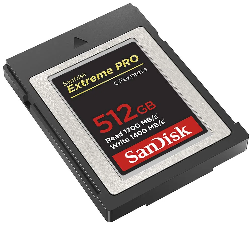 SanDisk Extreme SD card PRO CFexpress Type B, 512 Go, jusqu'à 1 700 Mo/s, tourner des vidéos en 4K RAW