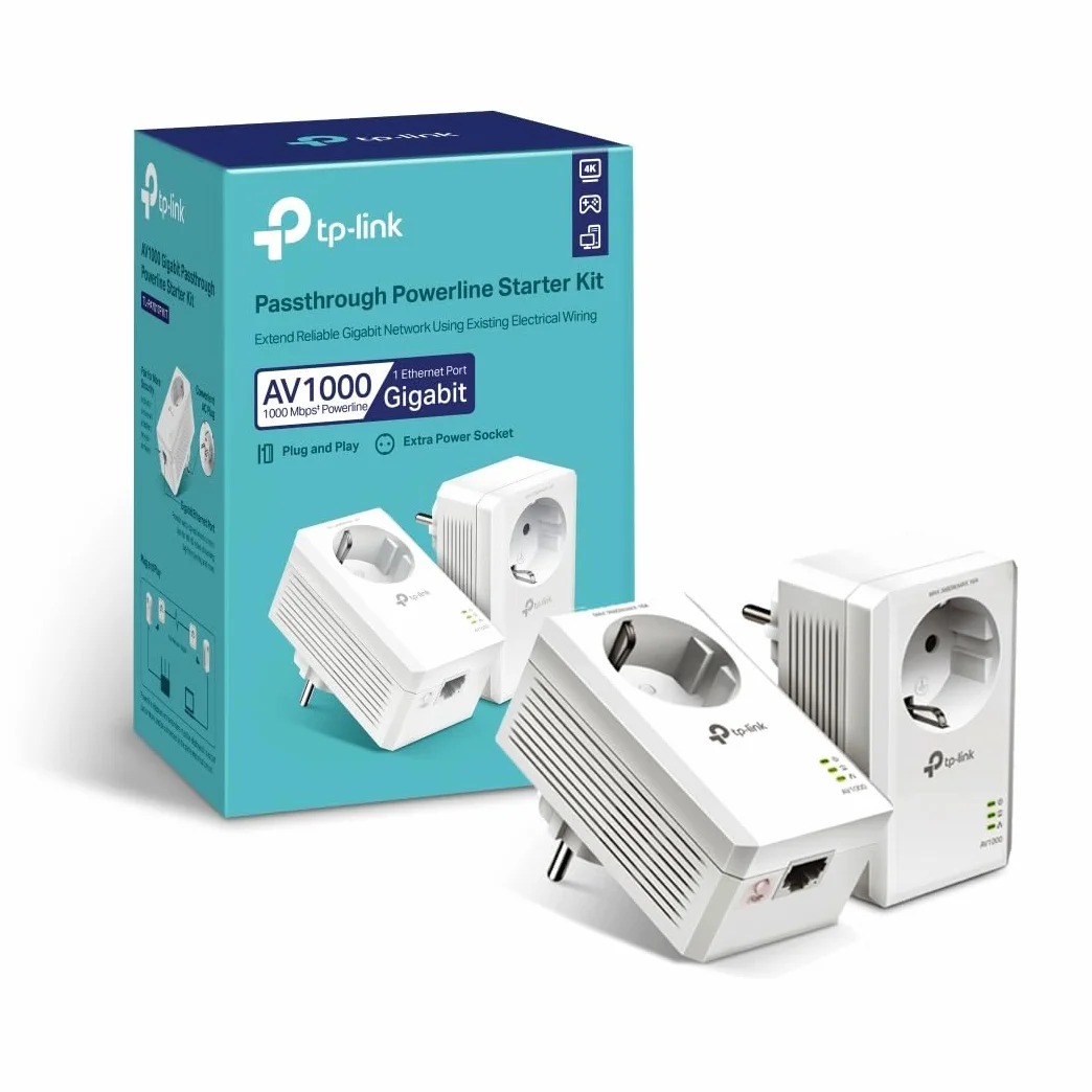 TP-Link CPL 1000Mbps 1 Port Gigabit Prise Intégrée Type F Kit de 2 TL-PA7017P KIT
