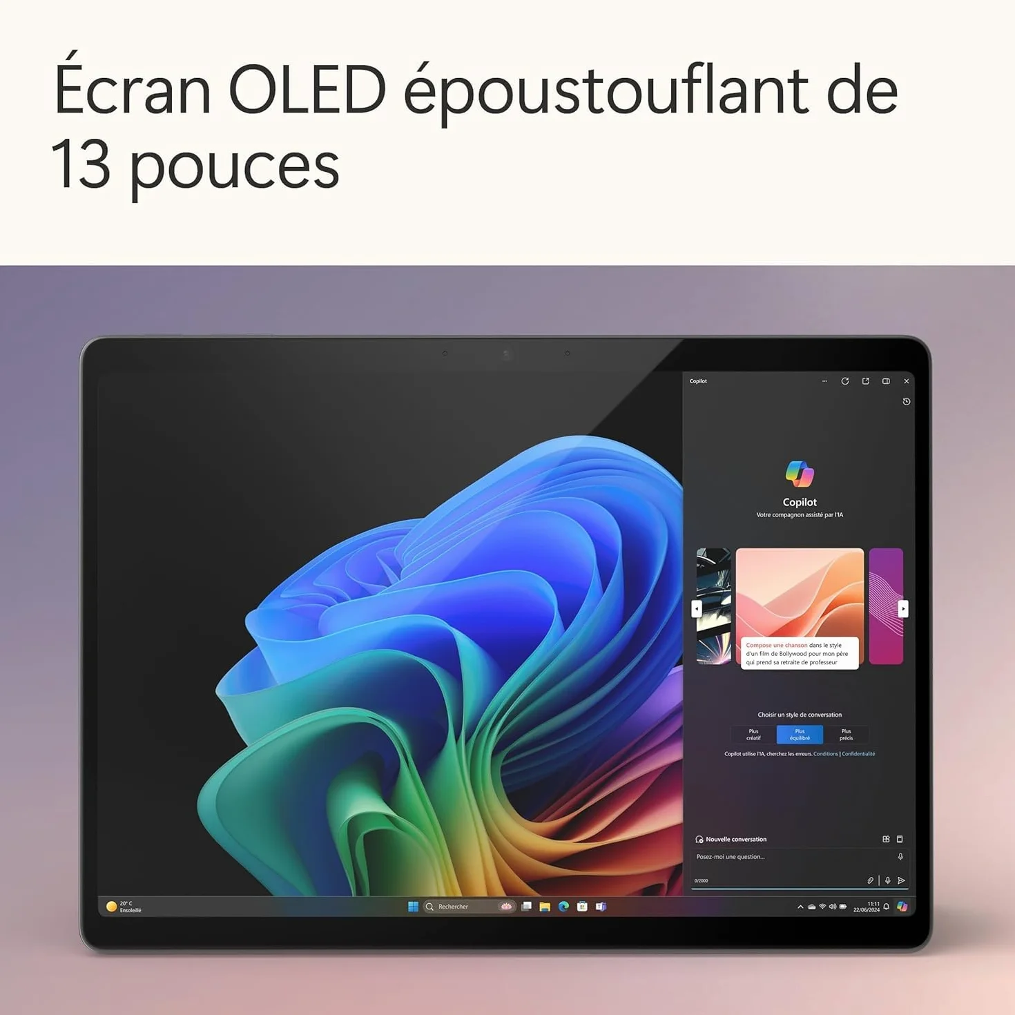 Microsoft Surface Pro 13" OLED Touchscreen Snapdragon X Elite 16Go RAM SSD 1To Noir
