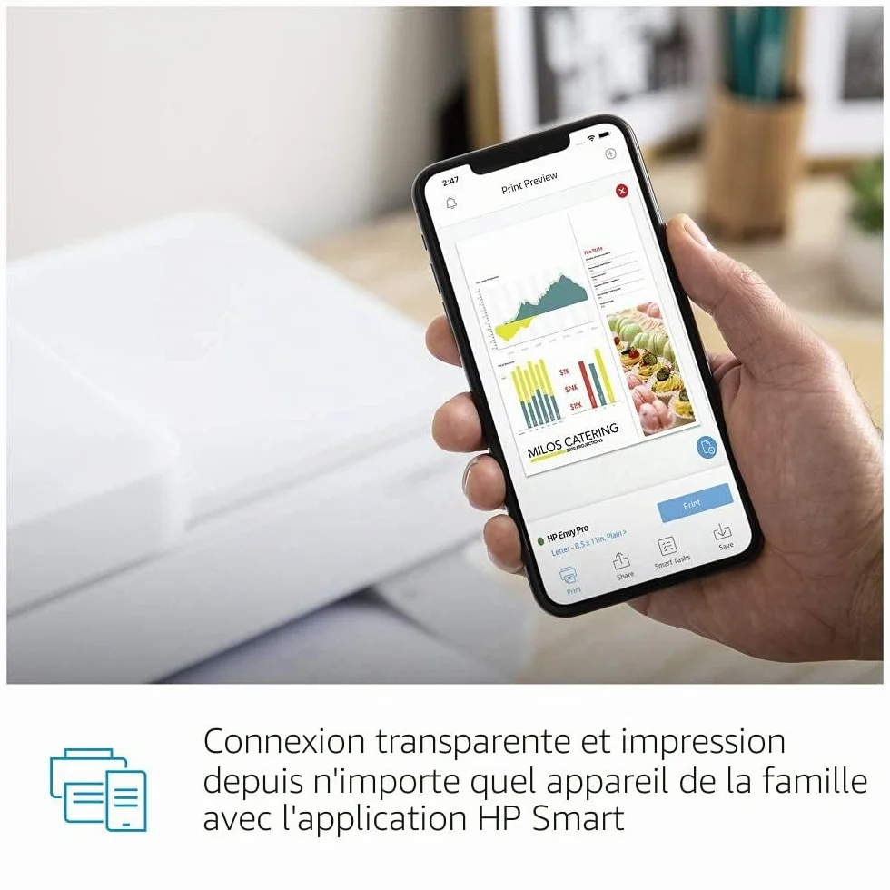 HP ENVY PRO 6420 Imprimante Tout-en-Un Jet d'Encre Couleur A4 Wifi Bluetooth