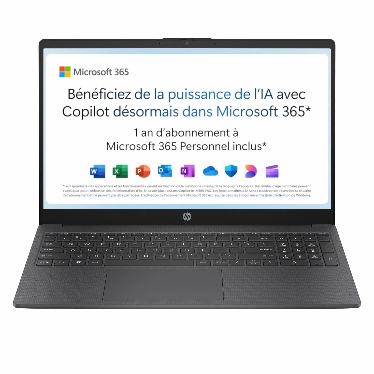 HP 15-fd0001sf Ordinateur Portable 15,6" FHD, Intel Celeron N100, 4 Go RAM, 128 Go UFS, Gris AZERTY