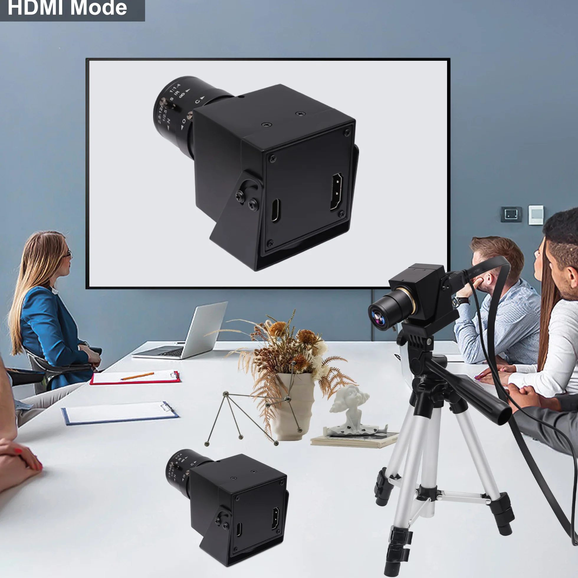 Svpro Caméra 4K HDMI USB double interface zoom manuel CS Mount 2,8-12 mm CMOS IMX415 pour vision industrielle