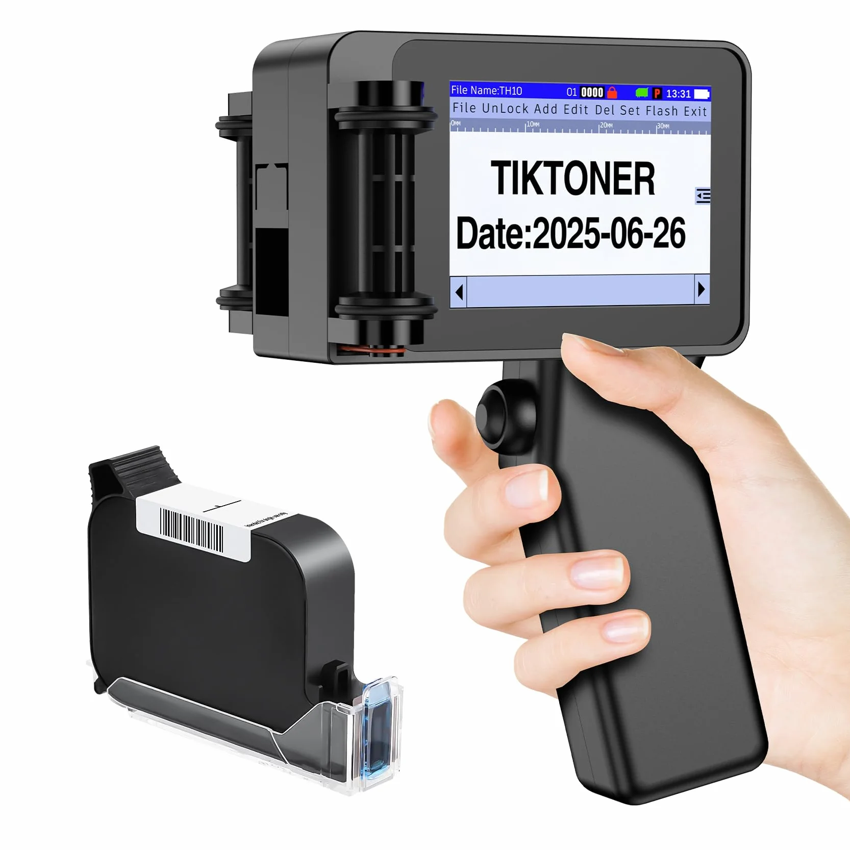Imprimante à Jet d'encre Portable TH10 Mini 42ml Hauteur d'impression 2-12,7mm Codage Date Texte QR Code