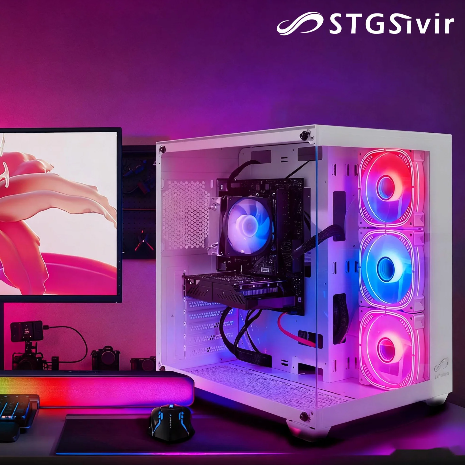 PC Gamer Fixe GeForce RTX 3050 6Go GDDR6 Ryzen 7 5700X 4.6Ghz 16Go DDR4 1To SSD WiFi 6 BT5.0 Windows 11 Pro
