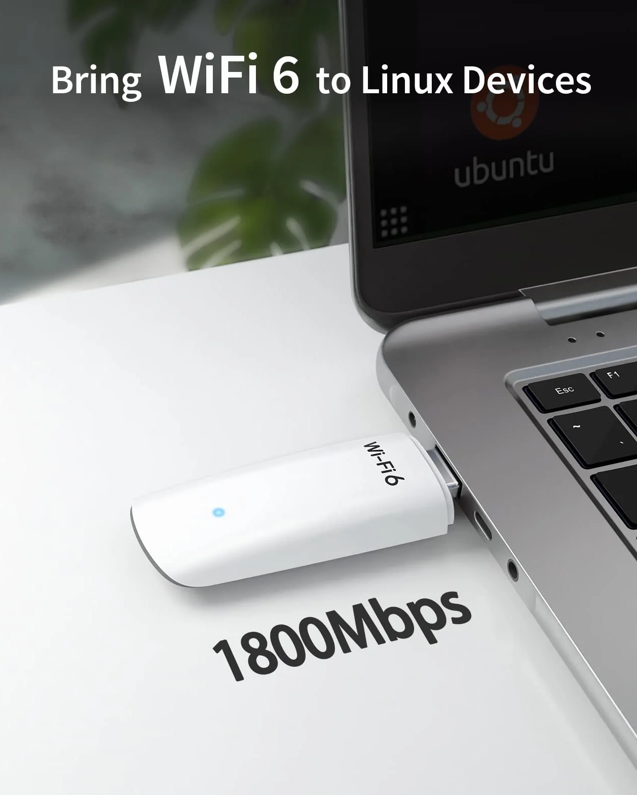 BrosTrend AX1800 WiFi 6 Clé USB WiFi Linux pour Ubuntu, Windows 11/10 Adaptateur sans Fil Bi-Bande pour PC et Raspberry Pi
