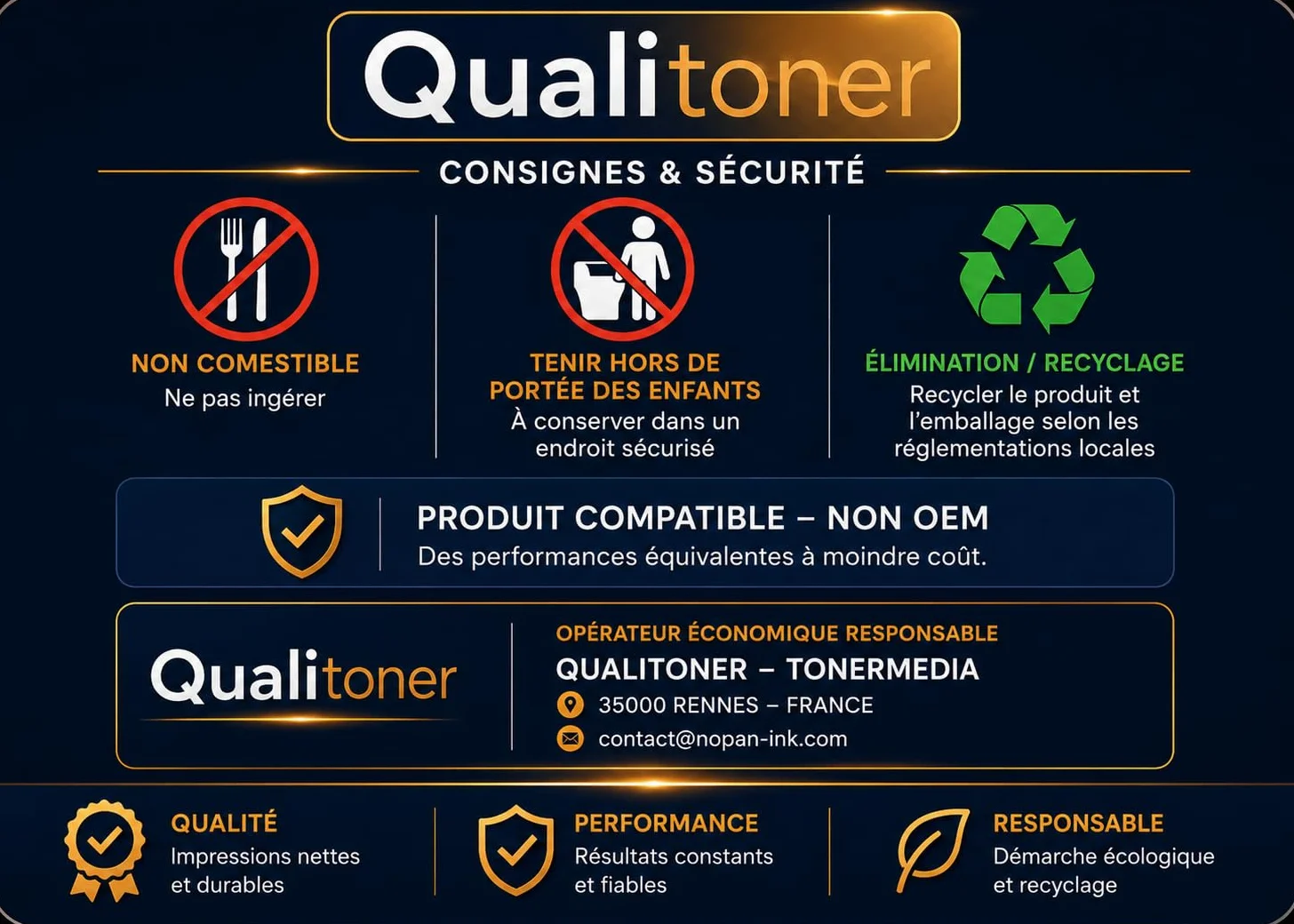 Réservoir de Toner usagé Compatible Xerox 008R13061 WorkCentre 7525 7535 7545 7830