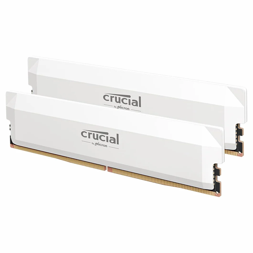Crucial Pro RAM DDR5 32Go Kit 2x16Go 6000MHz CL36 Overclocking Gaming Intel XMP 3.0 AMD Expo PC Mémoire Blanc