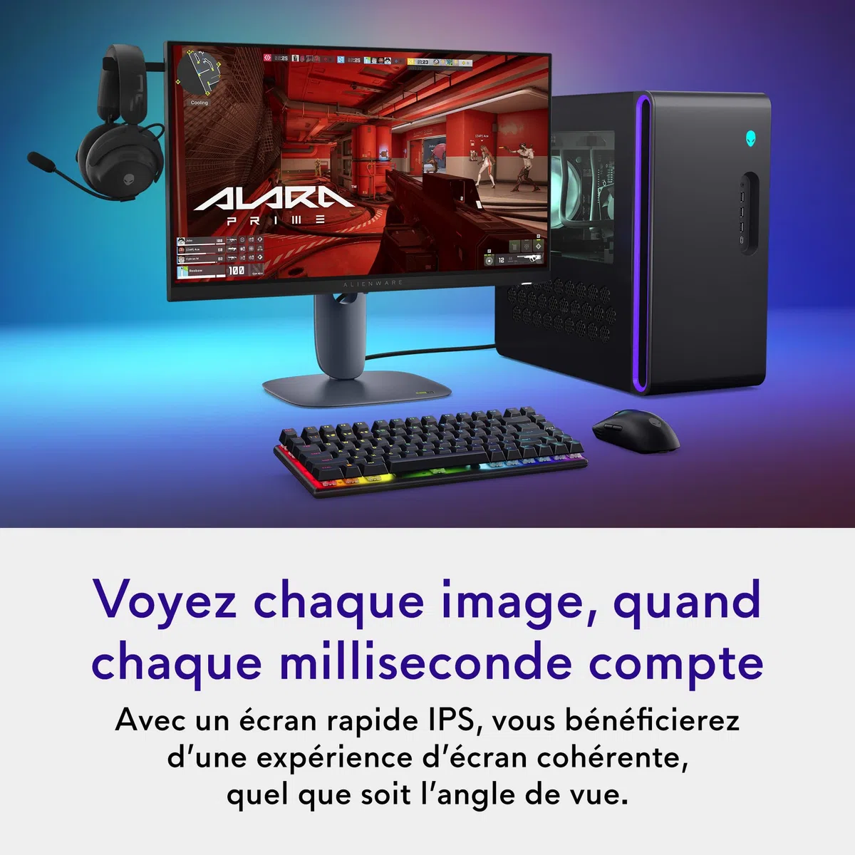 Alienware 25 Écran PC Gaming - AW2525HM, Full HD (1920x1080), 320Hz, Fast IPS, 0.5ms, Compatible NVIDIA G-Sync, AMD FreeSync Premium, DisplayPort, 2 HDMI, 3 USB, Garantie 3 Ans