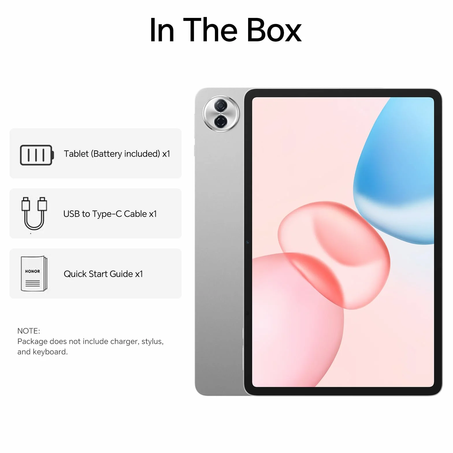 HONOR Pad 10 WiFi Tablet 8Go 256Go, 7 Gen 3 Snapdragon, 12.1 Pouces 120Hz 2.5K Display, 10100mAh Battery, Android 15, Grey