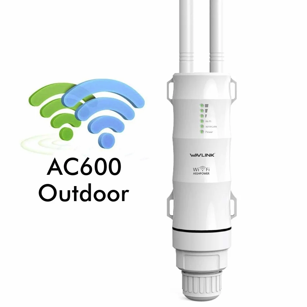 WAVLINK Point d'accès Wi-Fi AC600 Extérieur Double Bande 2.4+5G, Amplificateur WiFi avec 2 antennes, PoE Passif
